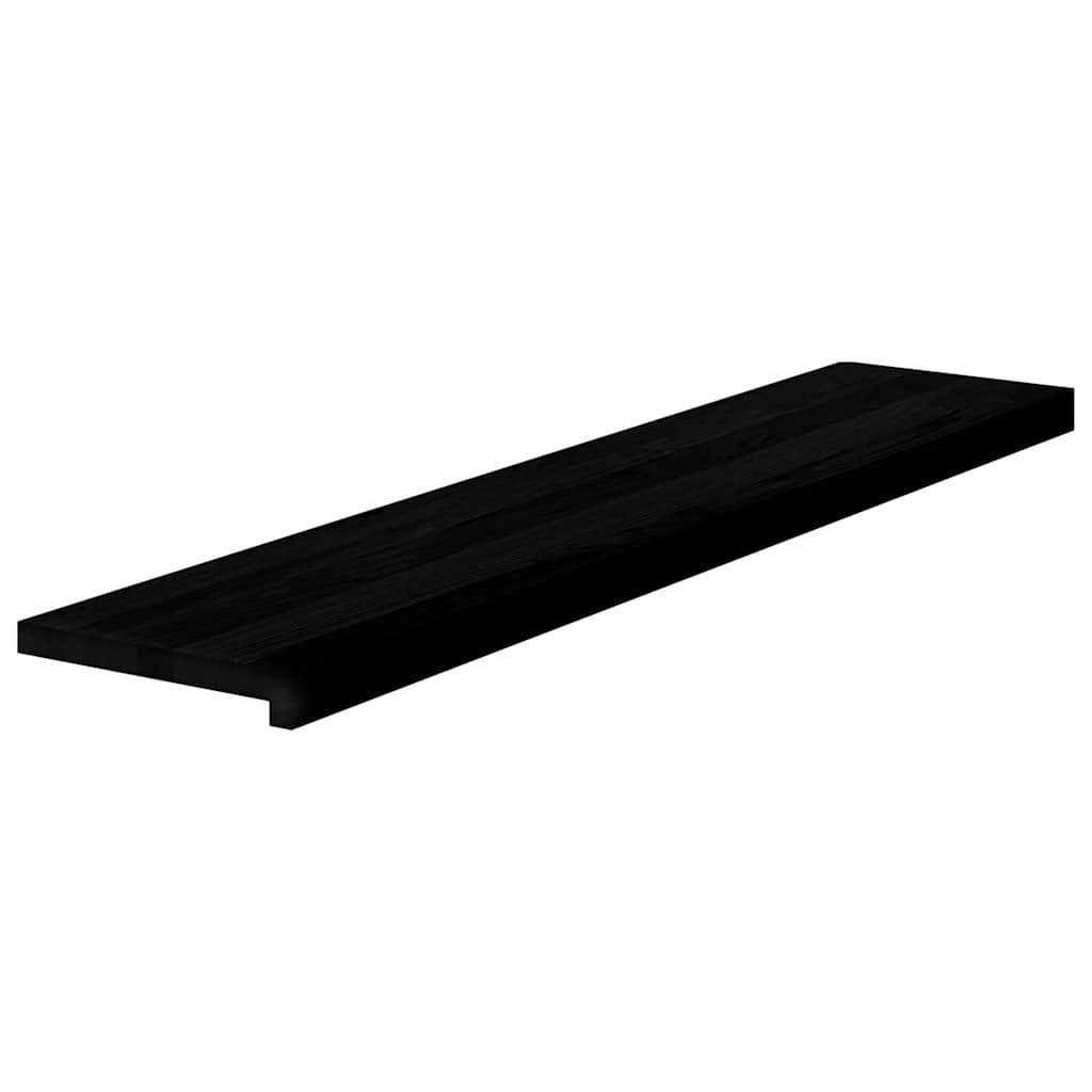 vidaXL Stufenmatte Treppenstufen 12 Stk. Braun-Schwarz 120x25x2 cm Massivholz Eiche, Rechteckig, Höhe: 2 mm