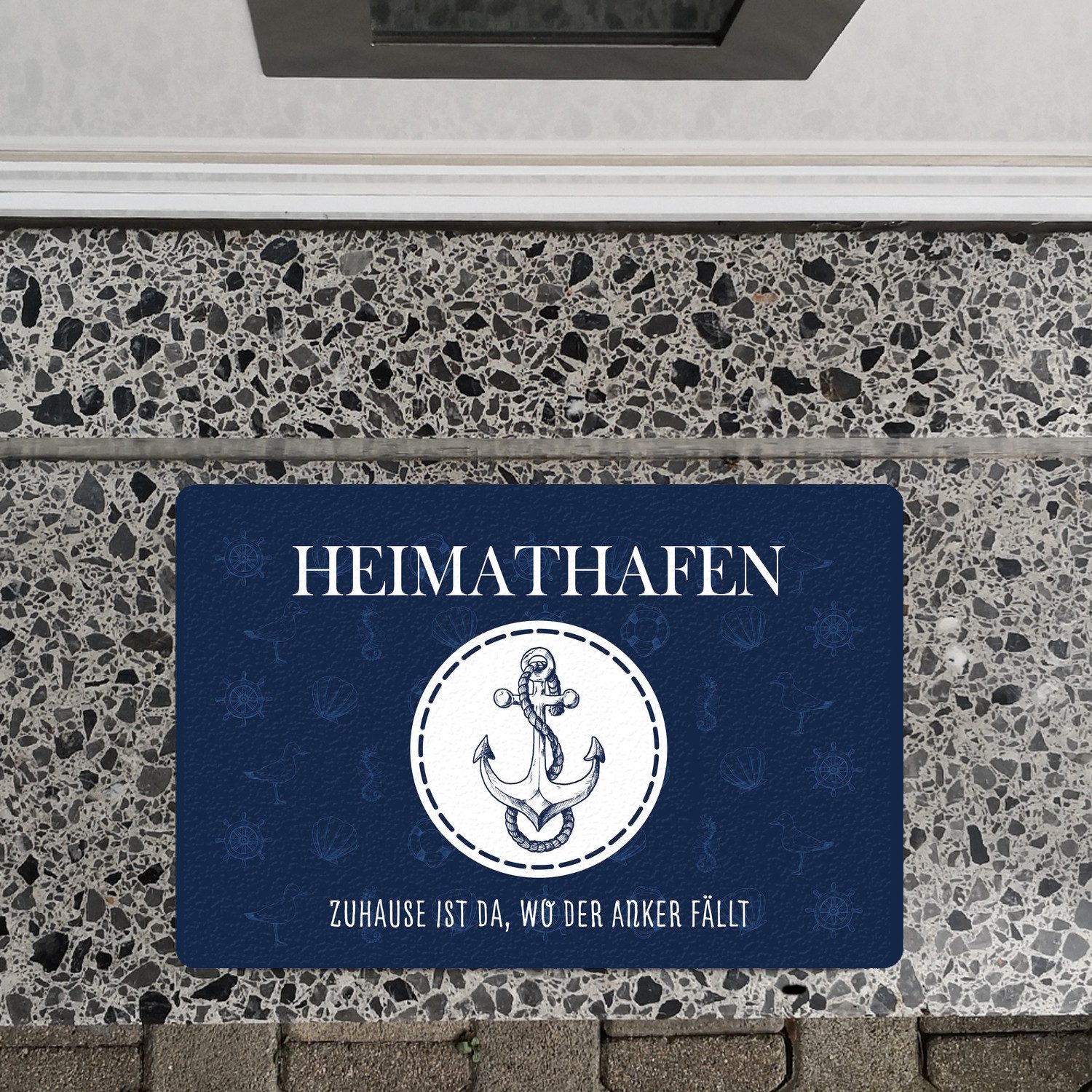 speecheese Fußmatte Heimathafen Zuhause ist da wo der Anker fällt Fußmatte günstig online kaufen