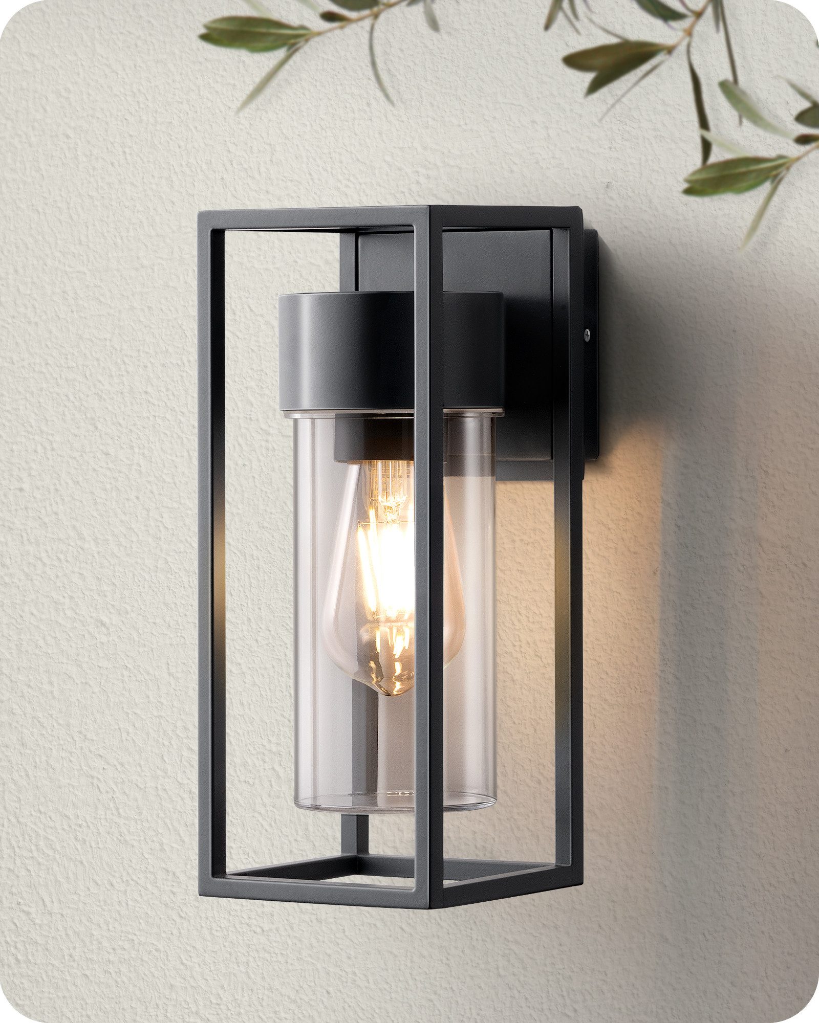 EDISHINE Wandleuchte, ohne Leuchtmittel, Wandbeleuchtung für Hauswand, Terrassenbeleuchtung