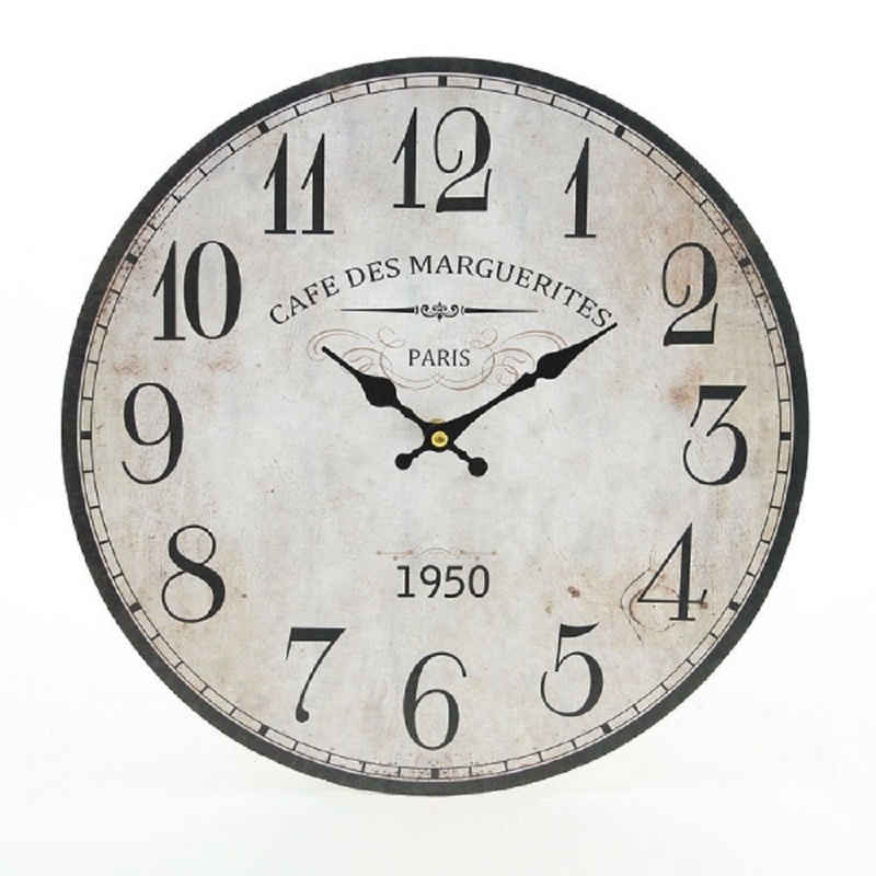 Linoows Uhr Wanduhr, Kaffeehaus Uhr, Küchenuhr 34 cm