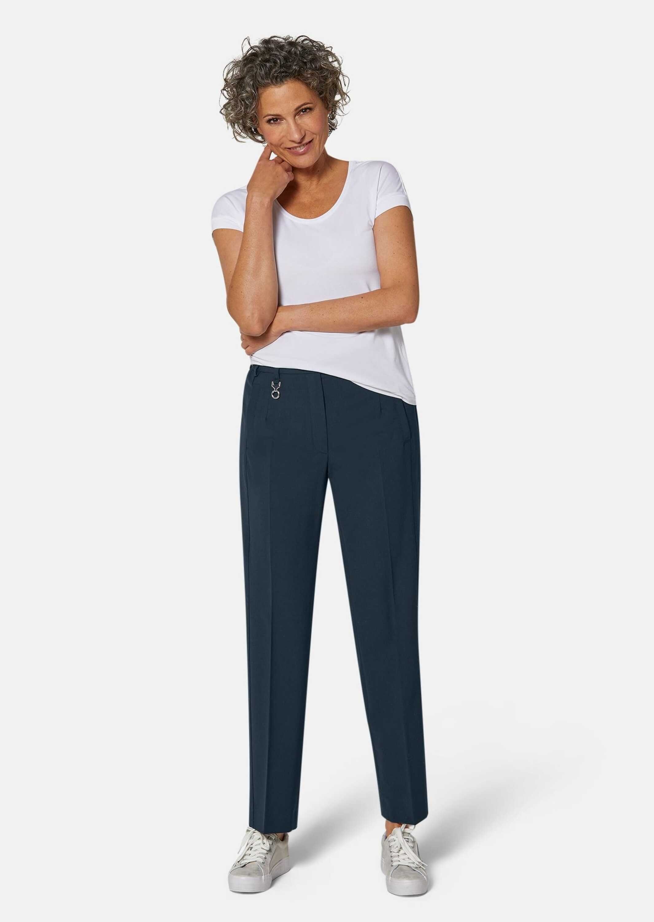 GOLDNER Stoffhose Kurzgröße: Elegante Stretchhose mit Bügelfalten Klassisch günstig online kaufen