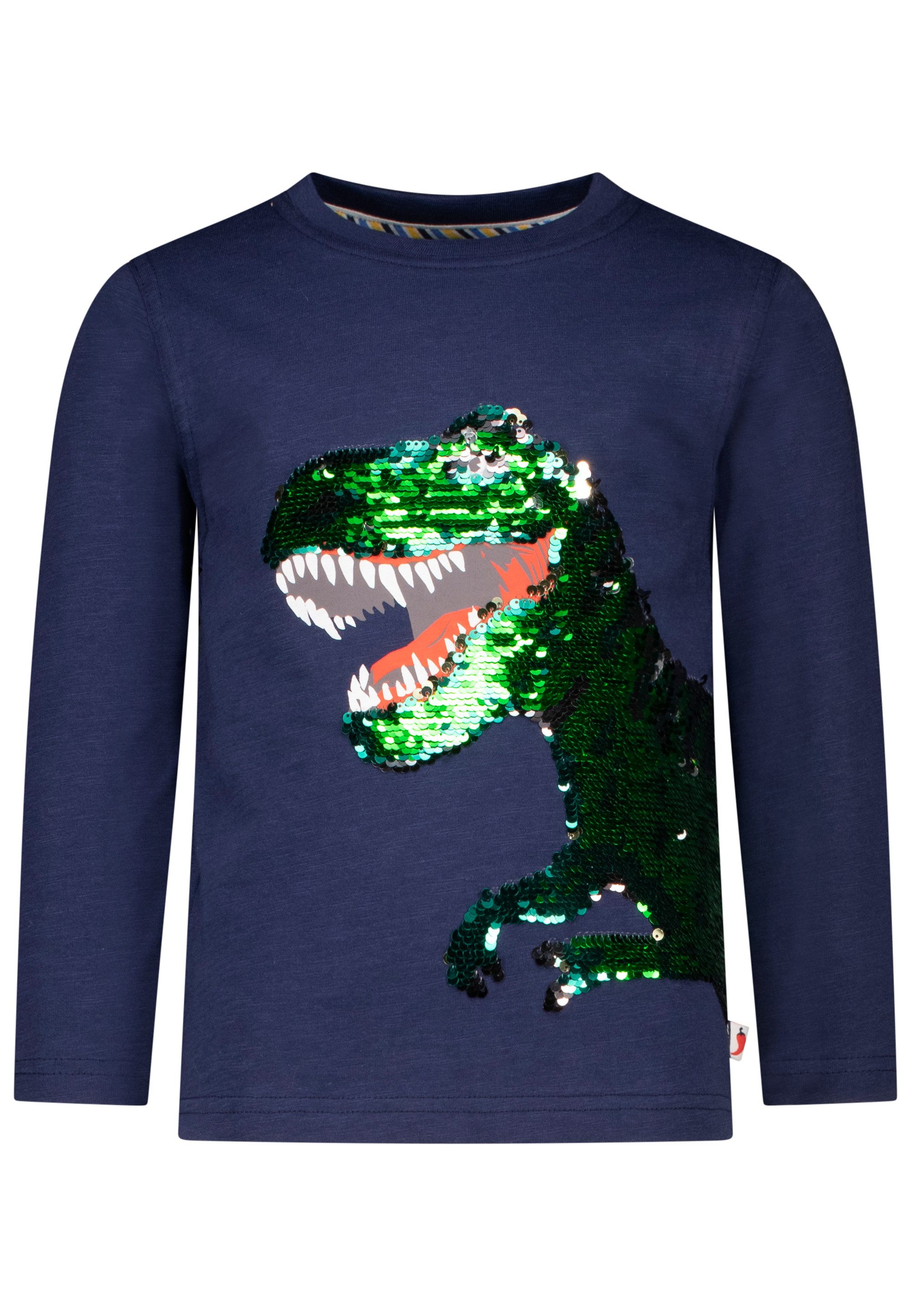 SALT AND PEPPER Langarmshirt Classics mit T-Rex aus Wendepailletten