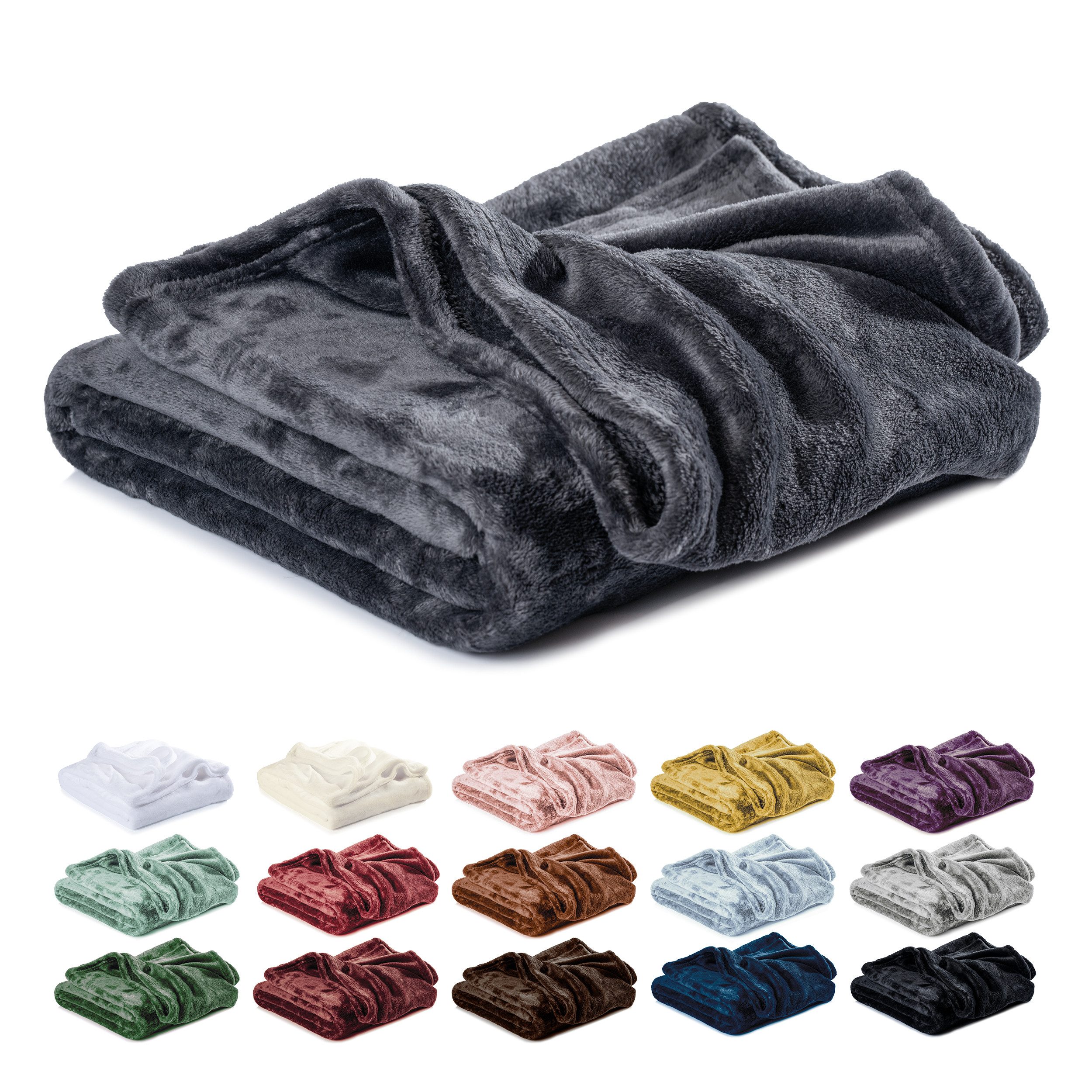 Wohndecke Kuscheldecke, Fleecedecke, Wolldecke flauschig und weich, Lavea, Sofadecke, Atmungsaktiv & Hautfreundlich, Decke