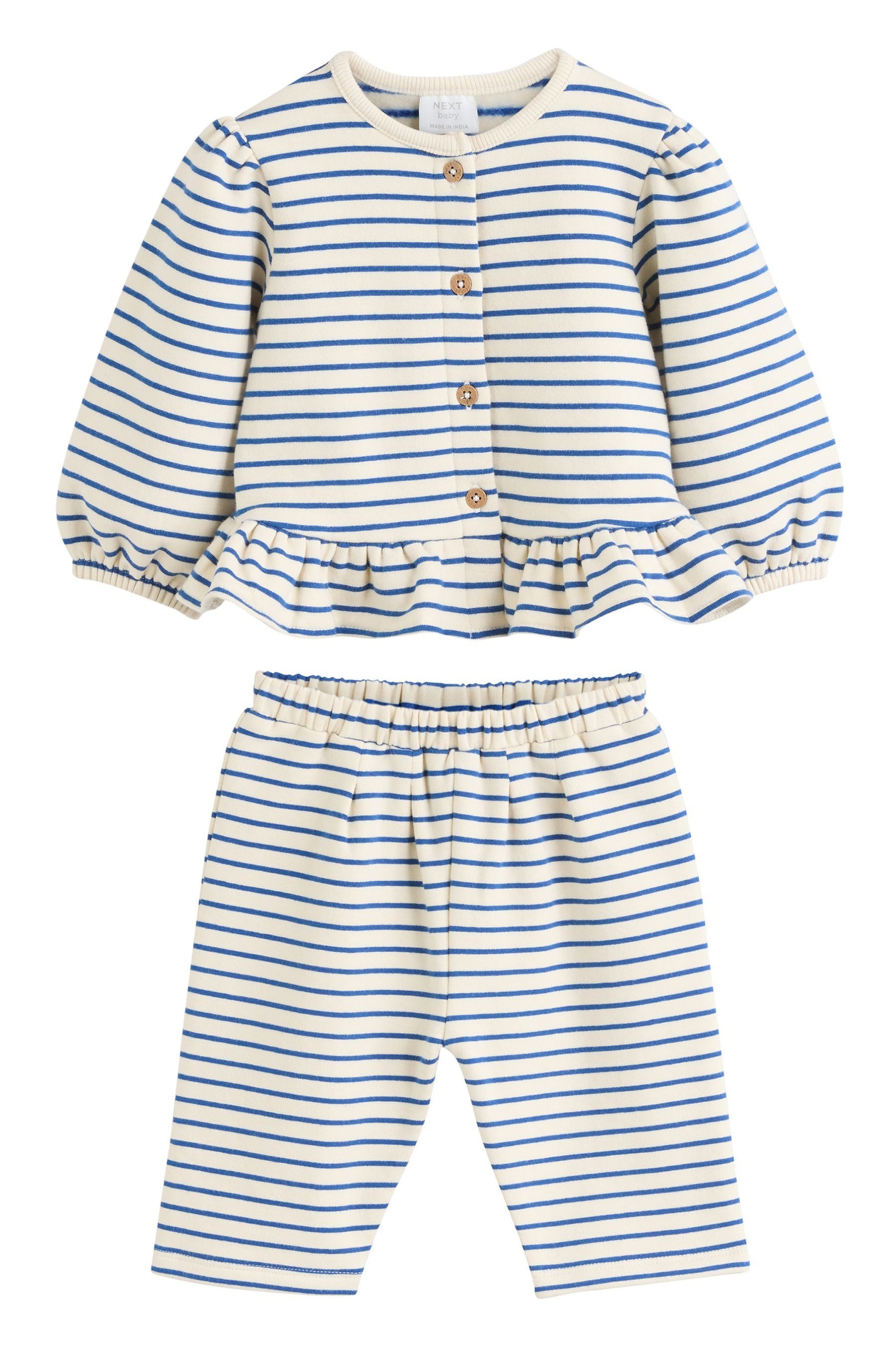 Top & Hose Baby Sweatshirt mit Rüschensaum und Hose im Set