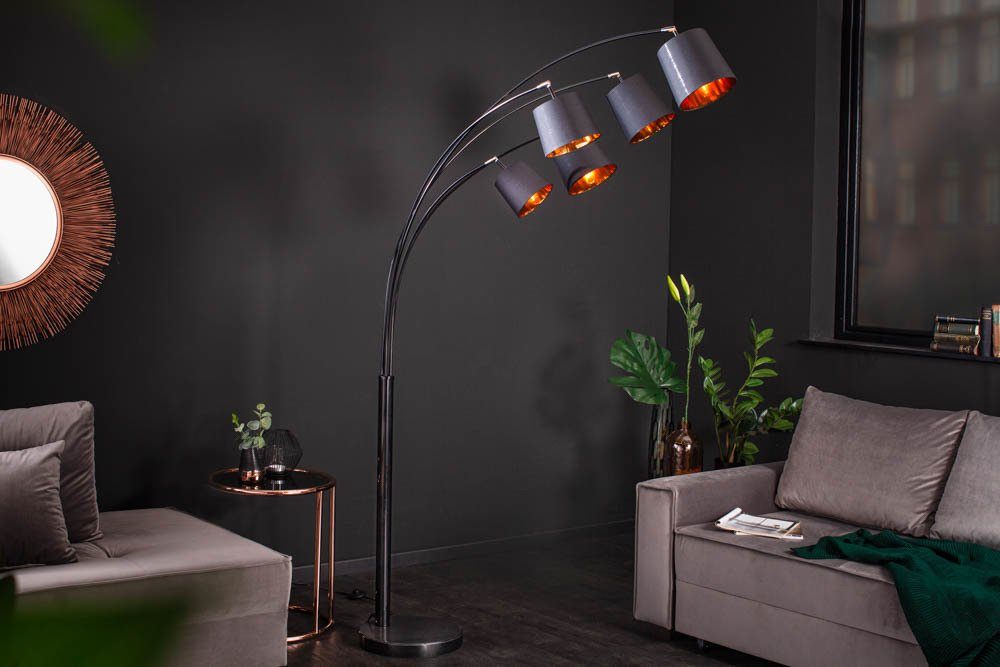 Wohnzimmer · Leuchtmittel, / mit riess-ambiente · Metall schwarz Lampenschirm LEVELS Stehlampe Retro · 205cm gold, ohne