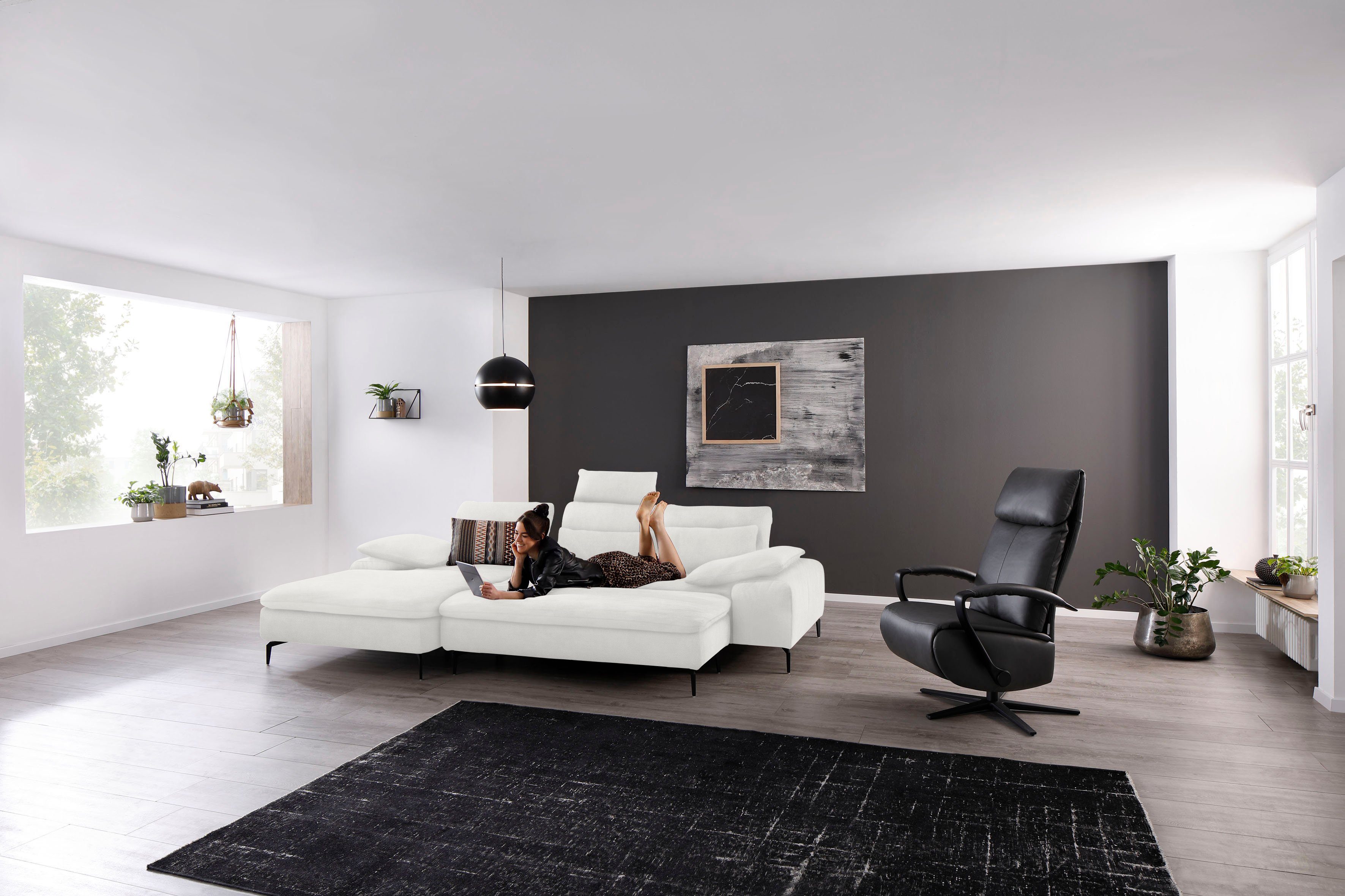 W.SCHILLIG Ecksofa valentinoo, Set, 299 cm Breite inklusive Hocker, mit Sitztiefenverstellung