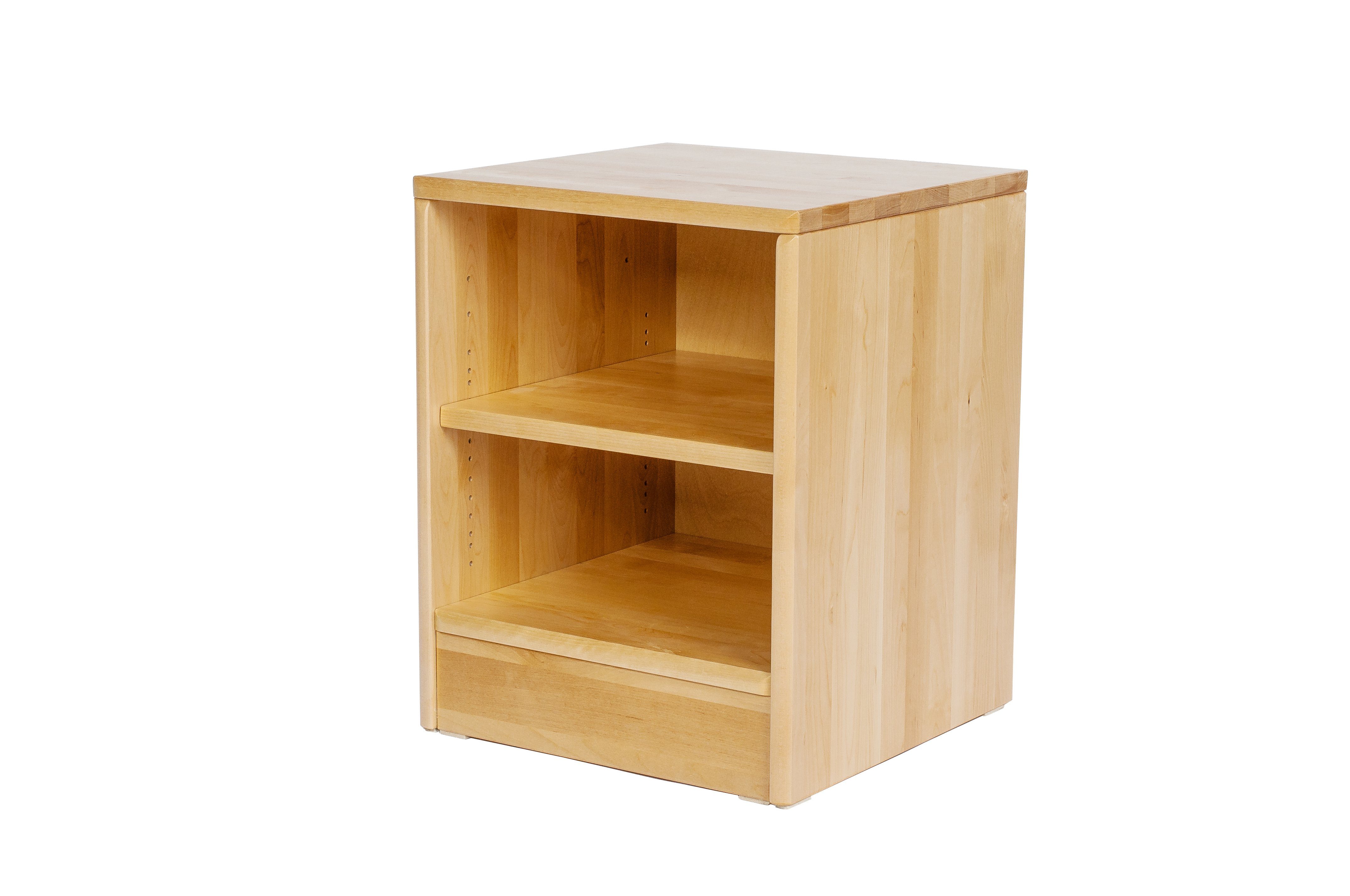 kundler home Nachttisch Birke Massivholz, Betttisch Echtholz, 51x40cm, massiv