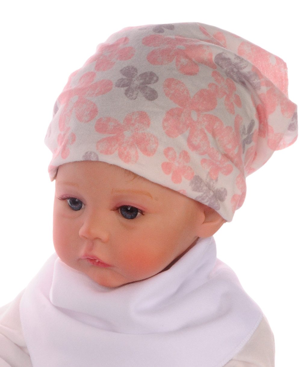 La Bortini Bandana Baby Kopftuch Sommer Mütze mit Blumen Tuch, aus reiner Baumwolle, 40 41 42 43 44 mit Blumen Muster