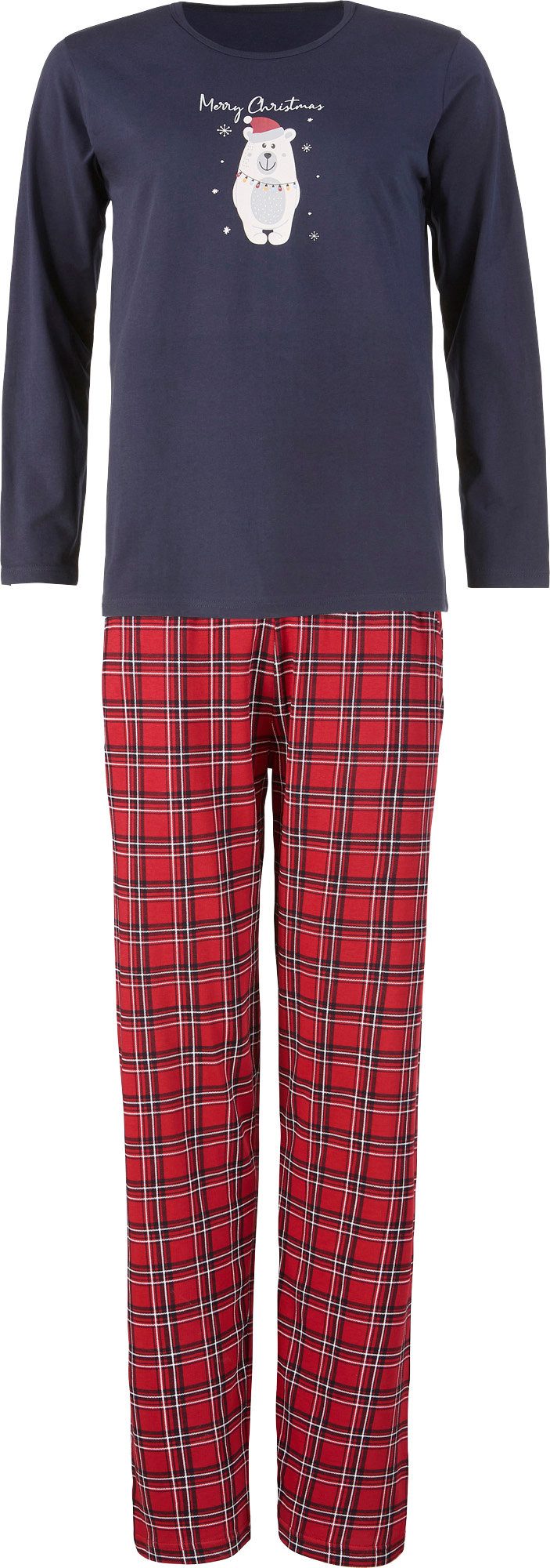 Erwin Müller Pyjama Damen-Schlafanzug Single-Jersey Karo günstig online kaufen