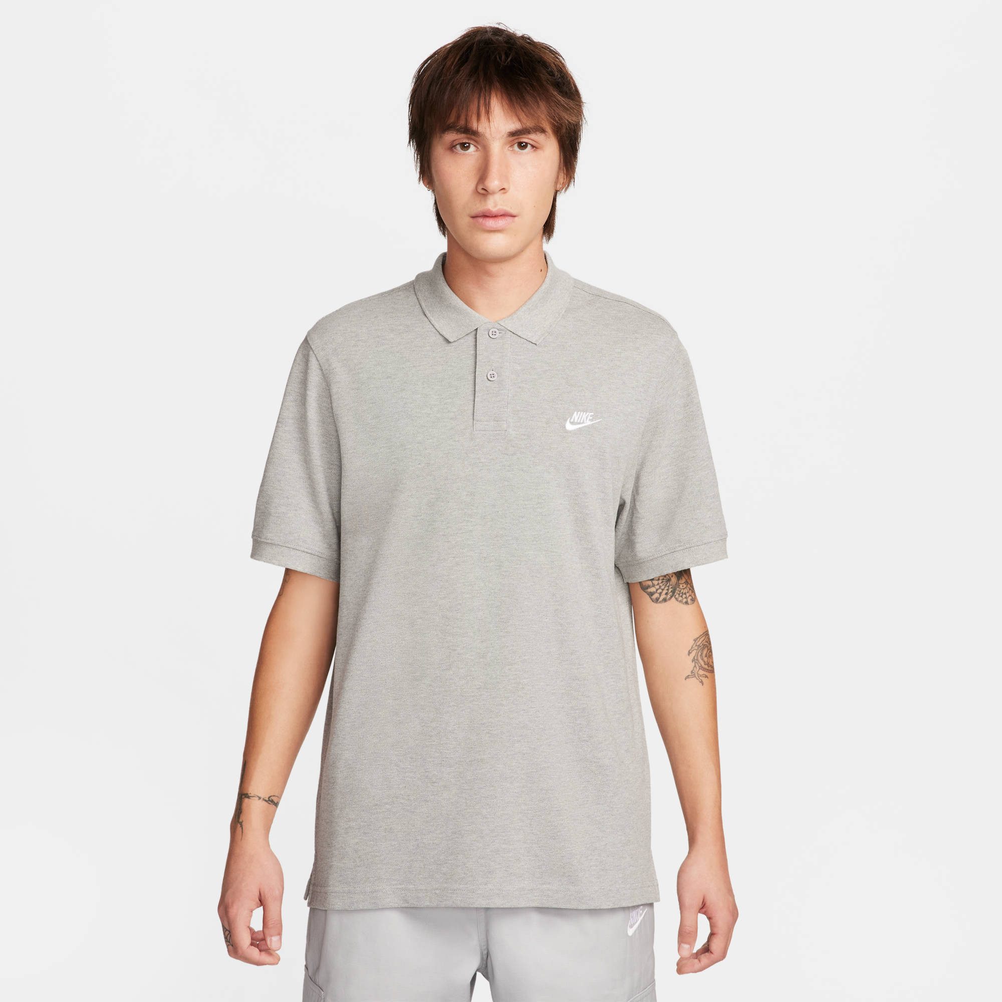Nike Poloshirt M NK CLUB SS POLO PIQUE DK GREY HEATHER/WHITE günstig online kaufen
