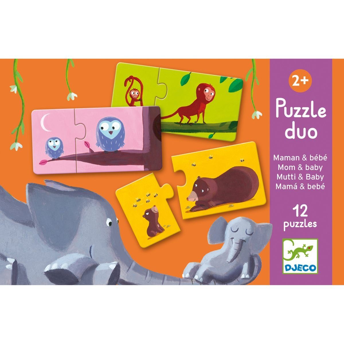Puzzle ab Lernspiel für Puzzleteile 2 2 Kinder Puzzle Duo DJECO Assoziationsspiel Jahren,