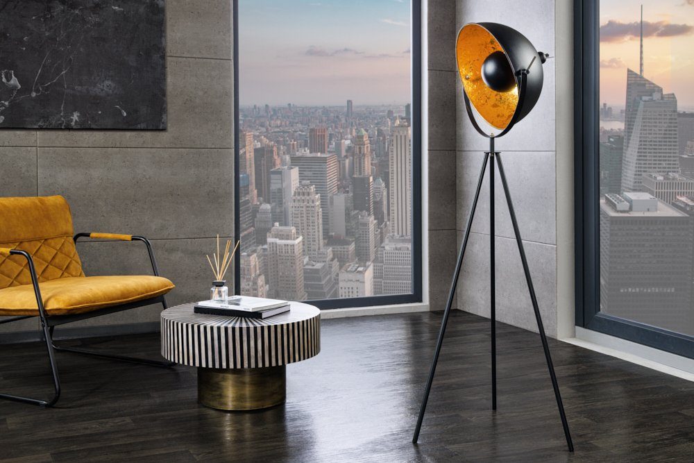 riess-ambiente Stehlampe STUDIO 150cm schwarz / gold, ohne Leuchtmittel, Industrial