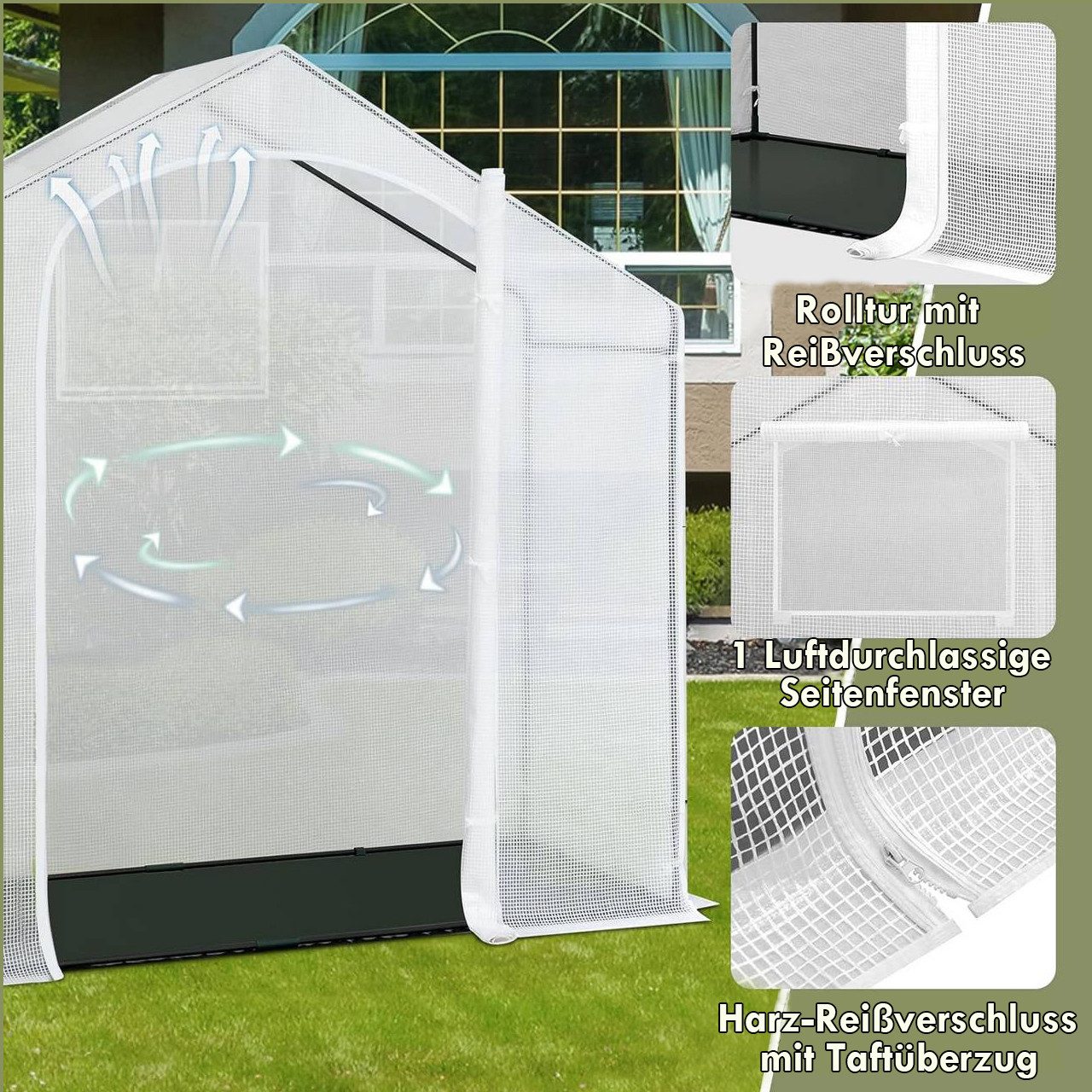 Woltu Foliengewächshaus, BxTxH: 200 x 8...