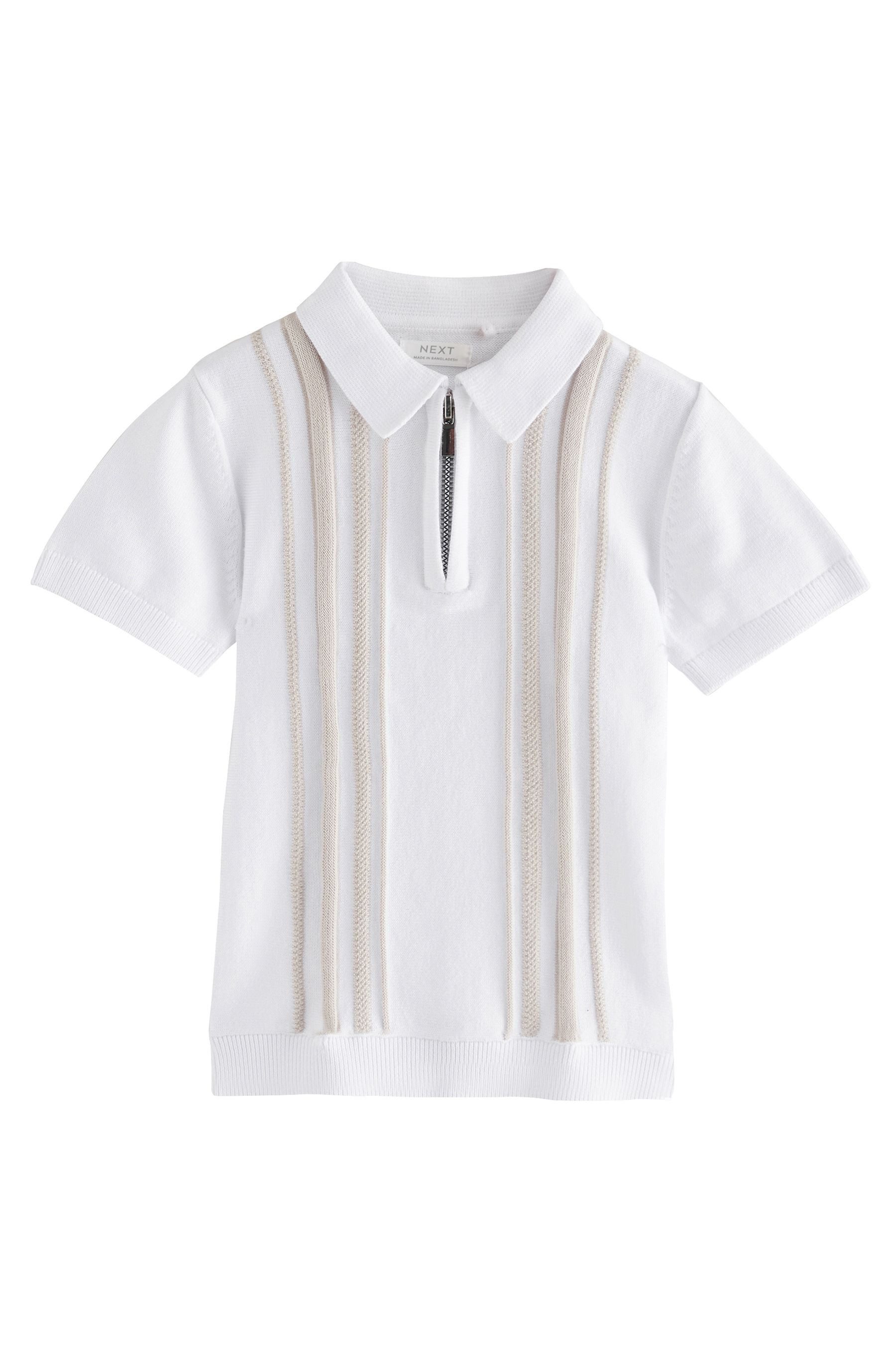 Next Polokragenpullover Strick-Poloshirt mit RV-Kragen 100 % Baumwolle (1-tlg)