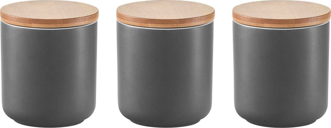 Zeller Present Gewürzbehälter, Bambus, Keramik, (Set, 3-tlg), trendiges Design