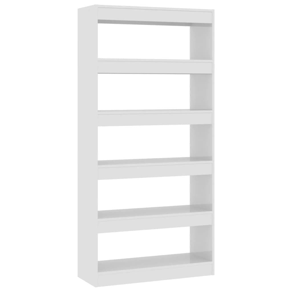 furnicato Bücherregal Bücherregal/Raumteiler Hochglanz-Weiß Holzwerkstoff 80x30x166cm