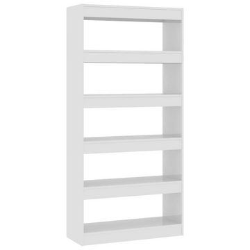 furnicato Bücherregal Bücherregal/Raumteiler Hochglanz-Weiß 80x30x166cm Holzwerkstoff