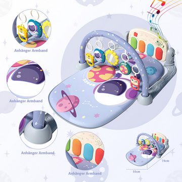 Cbei Spielbogen Spielbogen Krabbeldecke mit Musiktasten und lustigen Tiermotiven lila, (Baby Klavierständer, 1-tlg., 1-st), Frühes Entwicklungsspielzeug für Baby