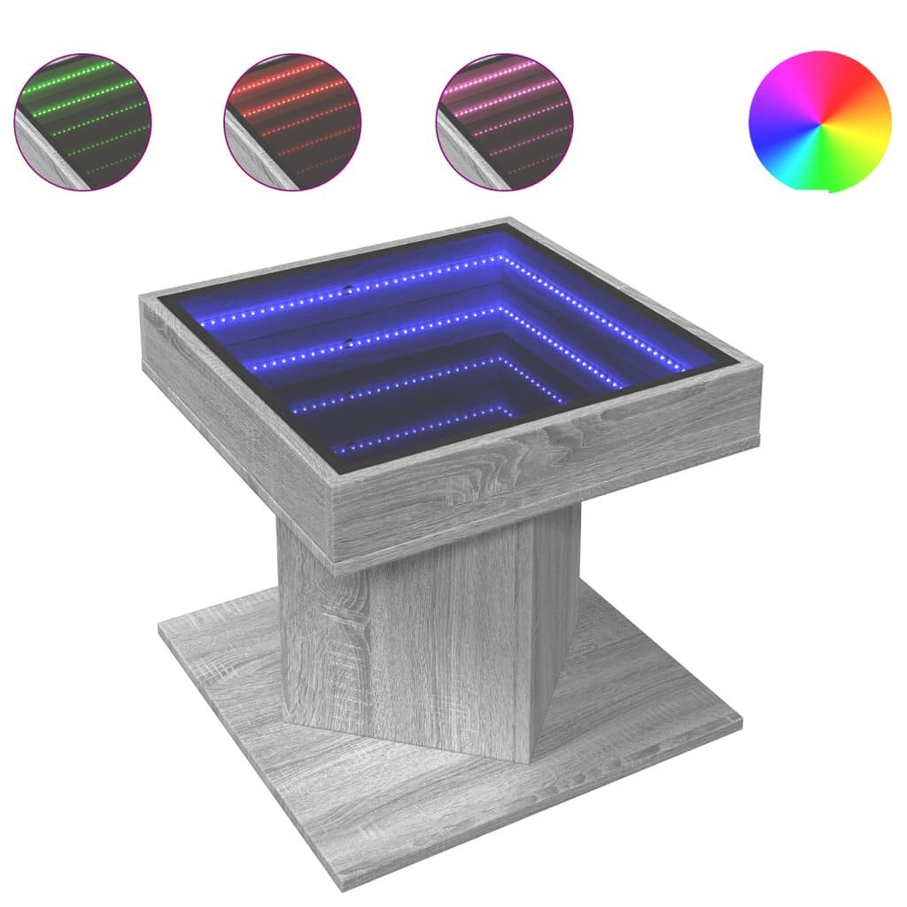 vidaXL Couchtisch LED-Couchtisch Grau Sonoma 50x50x45 günstig online kaufen