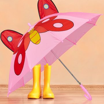 relaxdays Stockregenschirm Kinder Regenschirm "Schmetterling"