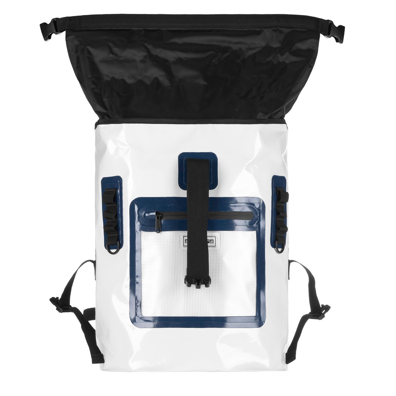 anndora Freizeitrucksack wasserfest ergonomisch 68x46x47 Rucksack DryBag Weiß größenregulierbar