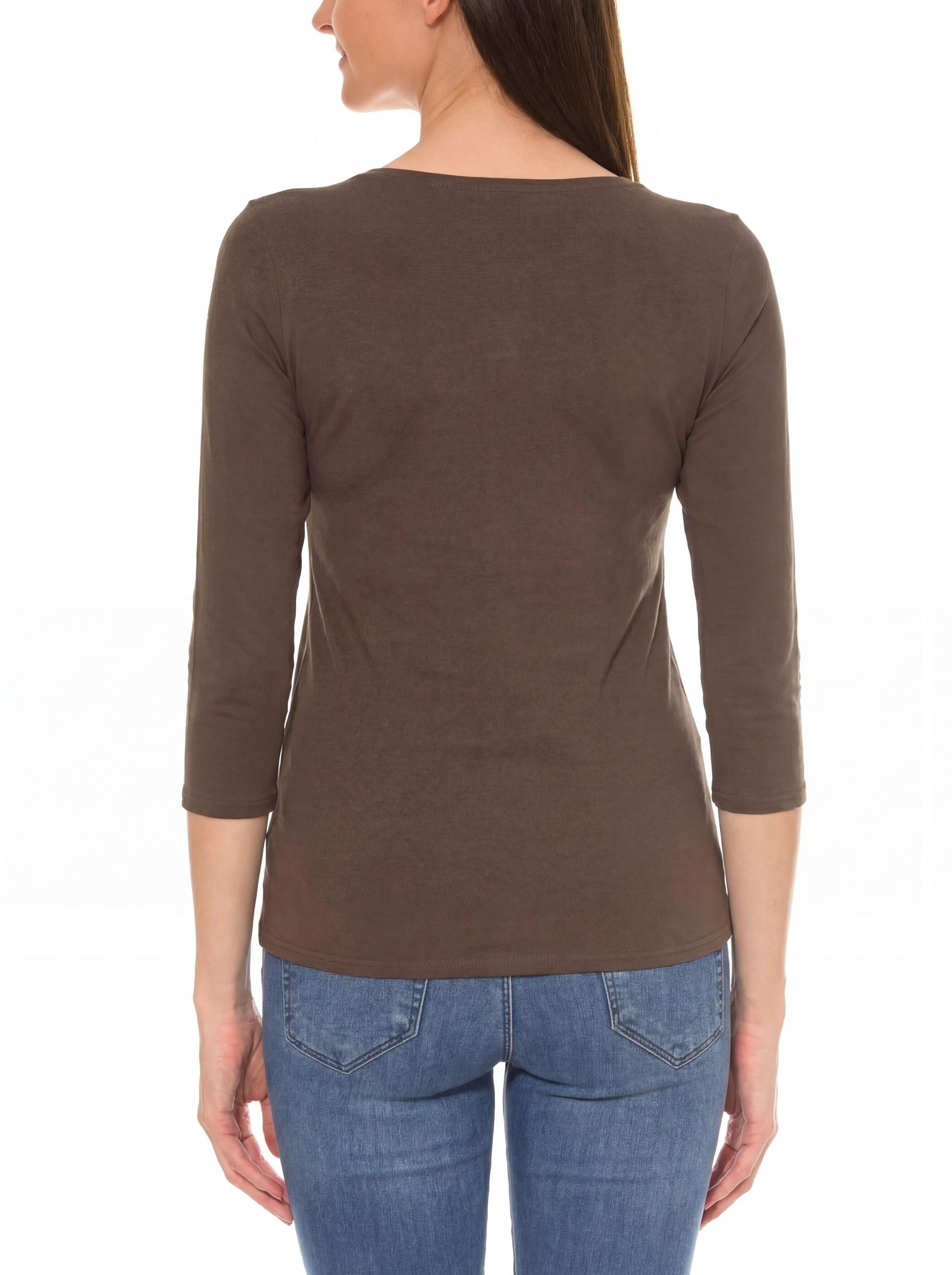 Alkato Longshirt Alkato Damen Shirt 3/4 Arm mit Rundhals