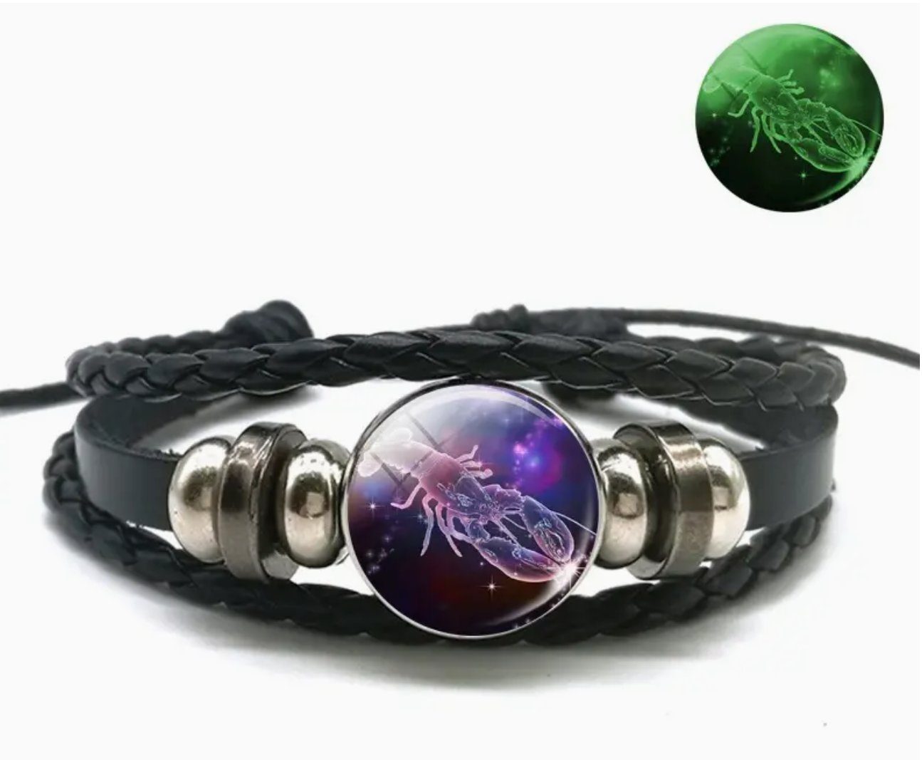 Armband mit Gravur Armband Sternzeichen Krebs mit 3D Gravur im Glas