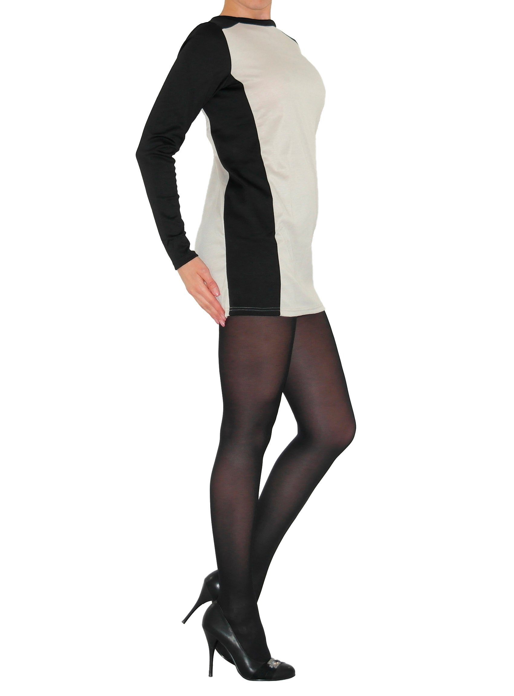 Tunika Langarm Mini Shirt YESET Minikleid Kleid Farbig Longtop Longshirt Top 2 Minikleid Beige