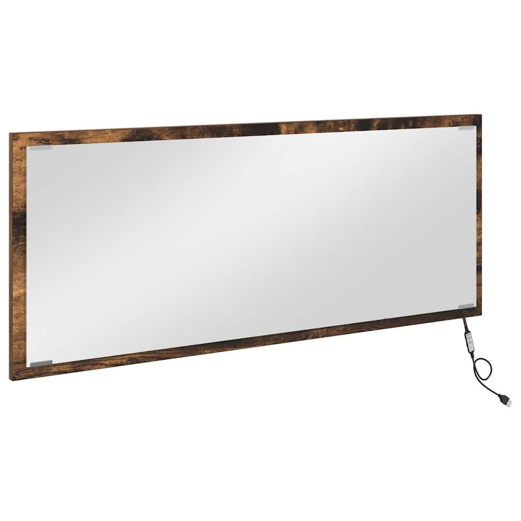 vidaXL Badezimmerspiegelschrank Spiegel Geräucherte Eiche 90 x 8,5 x 37 cm Holzwerkstoff (1-St)