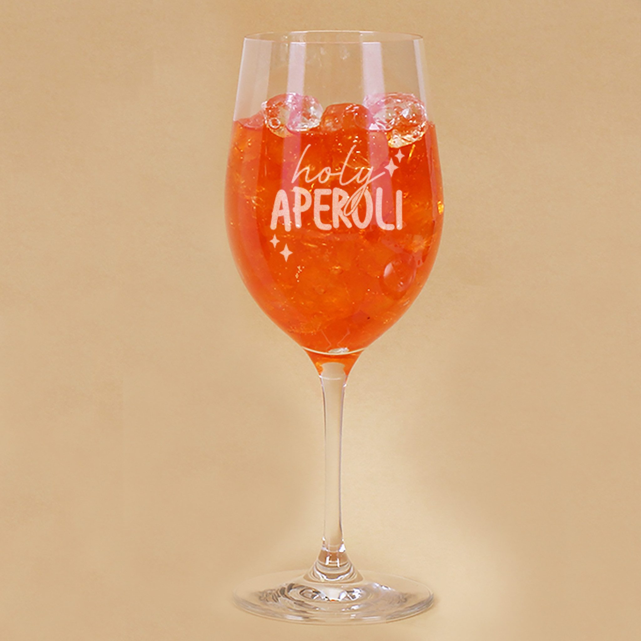 Herz & Heim Weinglas für Aperol Spritz mit Gravur, Teqton Glas, 430 ml, spülmaschinengeeignet, verschiedene Motive