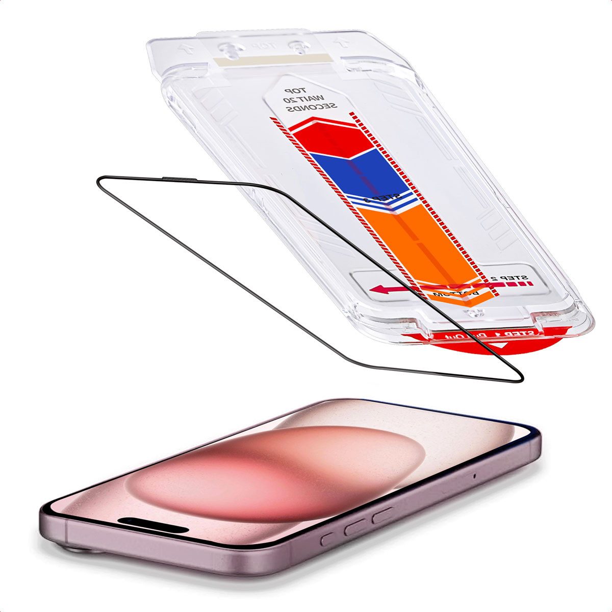Accezz Displayschutzglas Accezz Gehärteter Glas-Schutz + Applikator Apple iPhone 16 / 15, 1 Stück