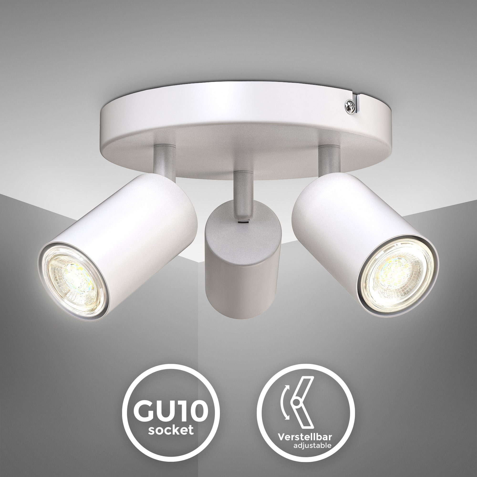 B.K.Licht Deckenspots, ohne Leuchtmittel, 3-flammige Spotlampe, günstig online kaufen