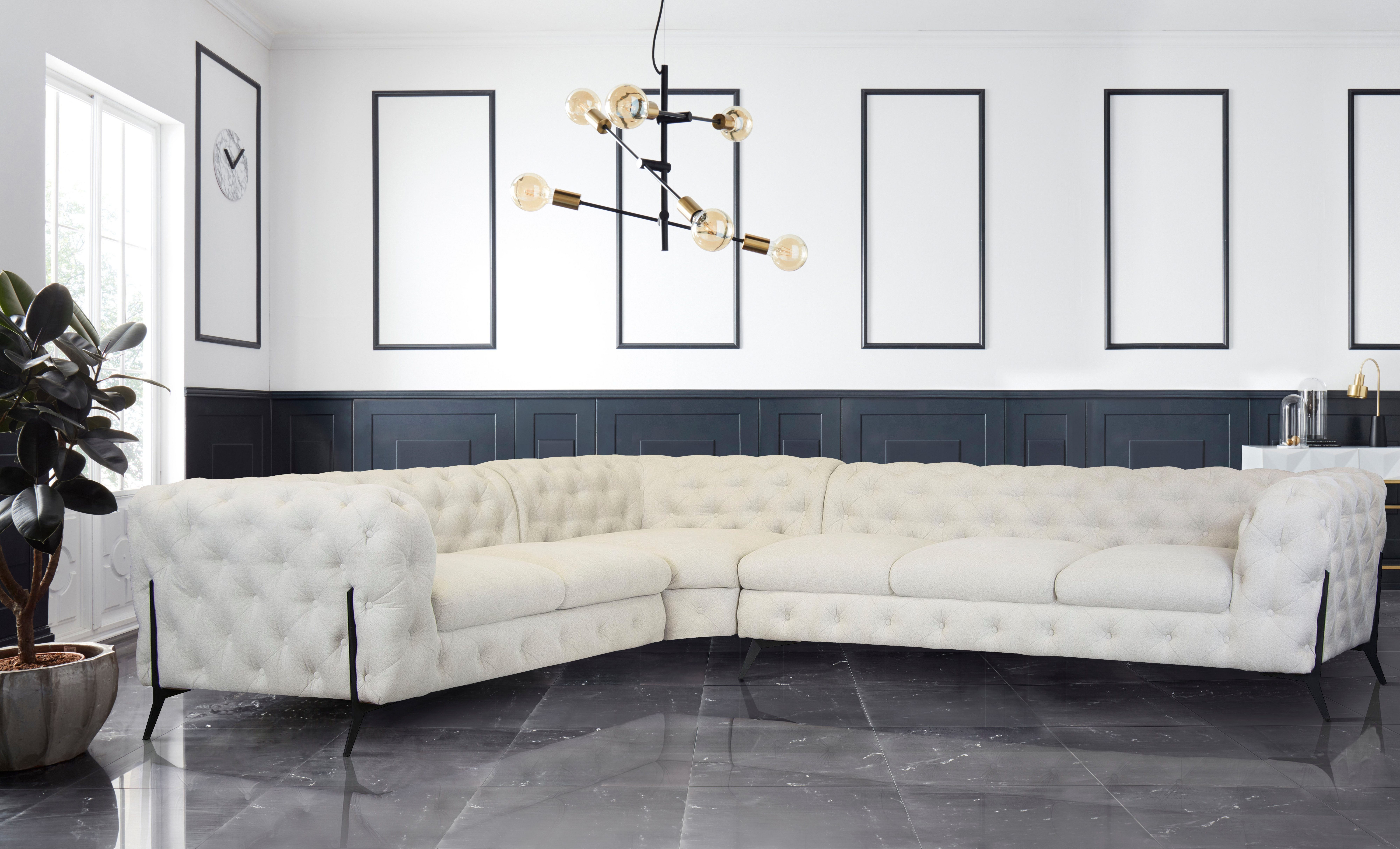 Leonique Chesterfield-Sofa Amaury L-Form, großes Ecksofa, günstig online kaufen