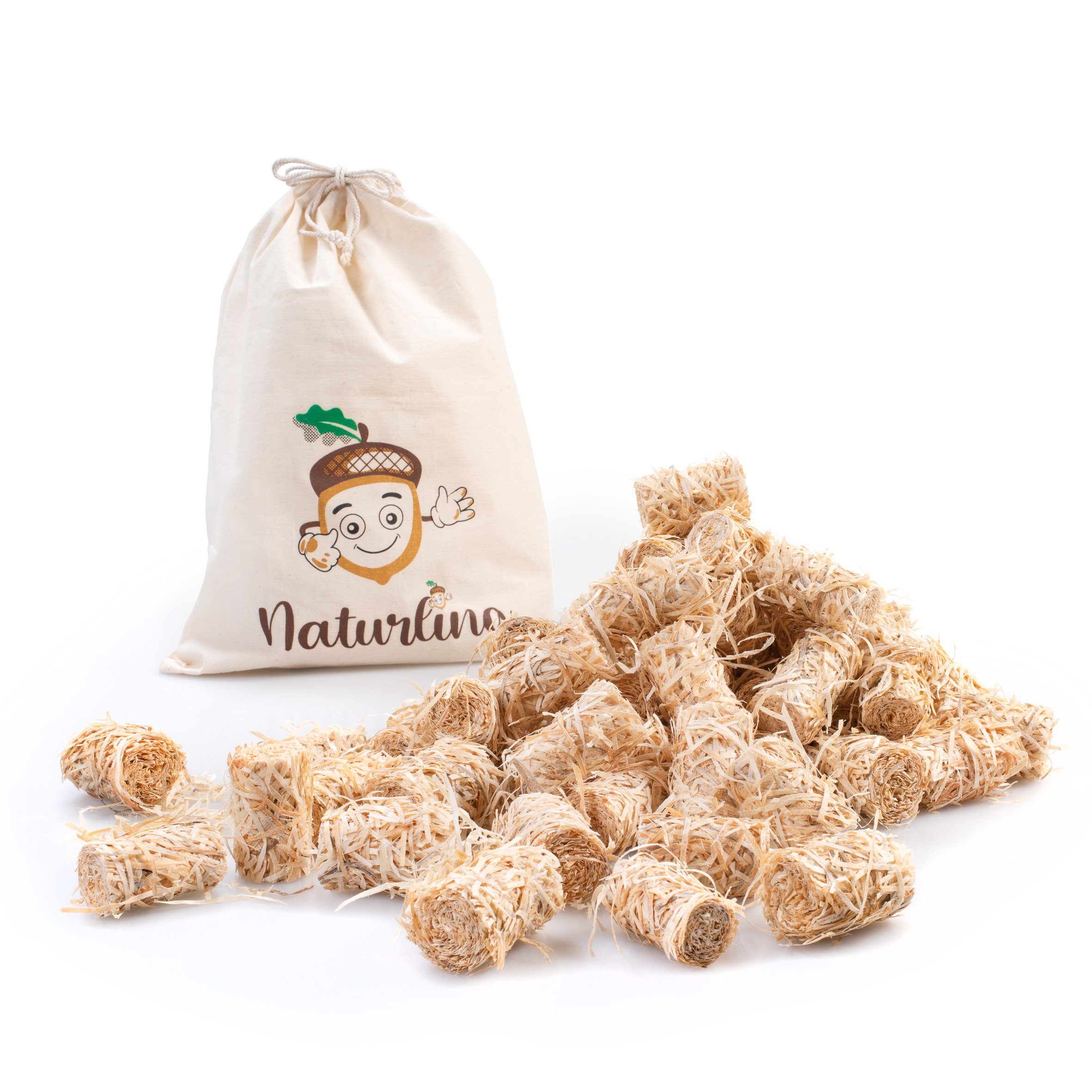 naturling Grillanzünder Holzwolle Anzünder gewachst, 2.5 kg, (ca, 200-St), mit Vorratsbeutel