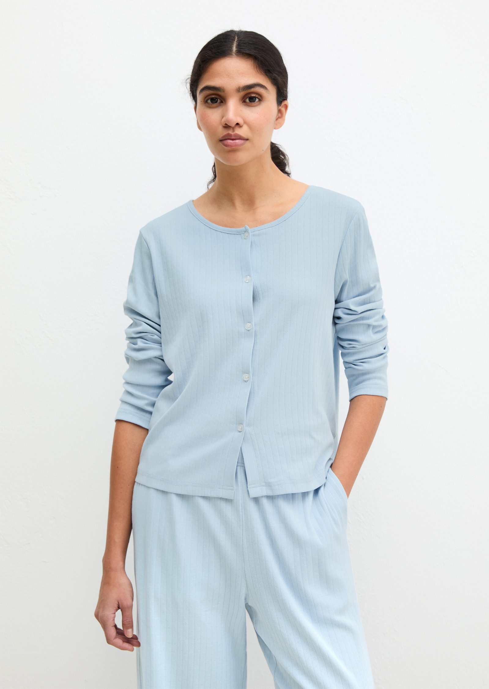 Marc O'Polo Cardigan Mix N Match Airy Cotton Rib mit langen Ärmeln und Knöp günstig online kaufen