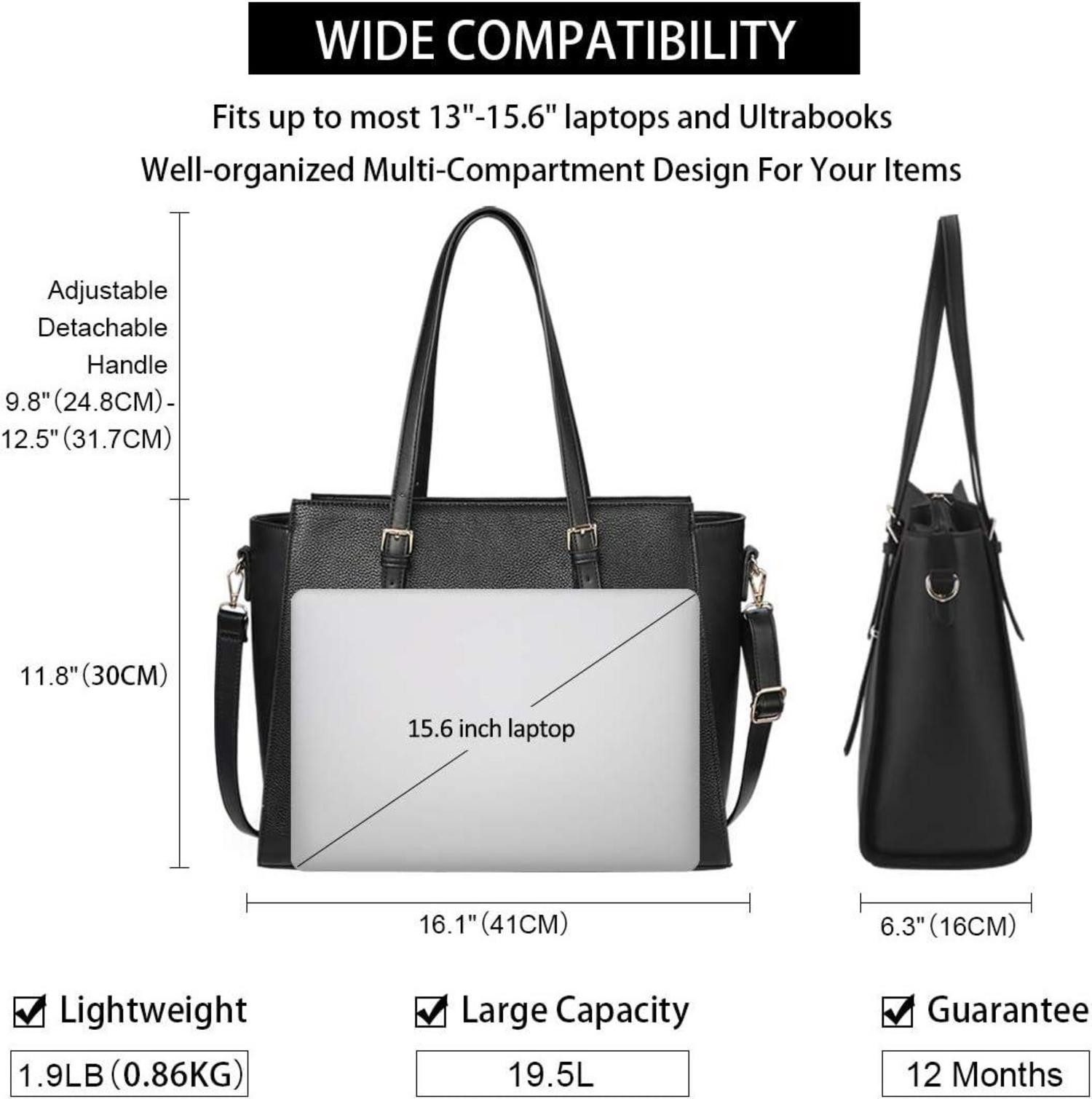 LuxusKollektion Laptoptasche Handtasche Damen Schwarz Groß günstig online kaufen