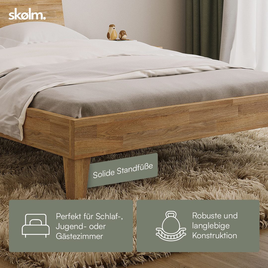 skølm Massivholzbett Asgard aus Eiche (geölt), Holzbett verfügbar in 120/140/160/180 x 200 cm – Bild 5 von 5