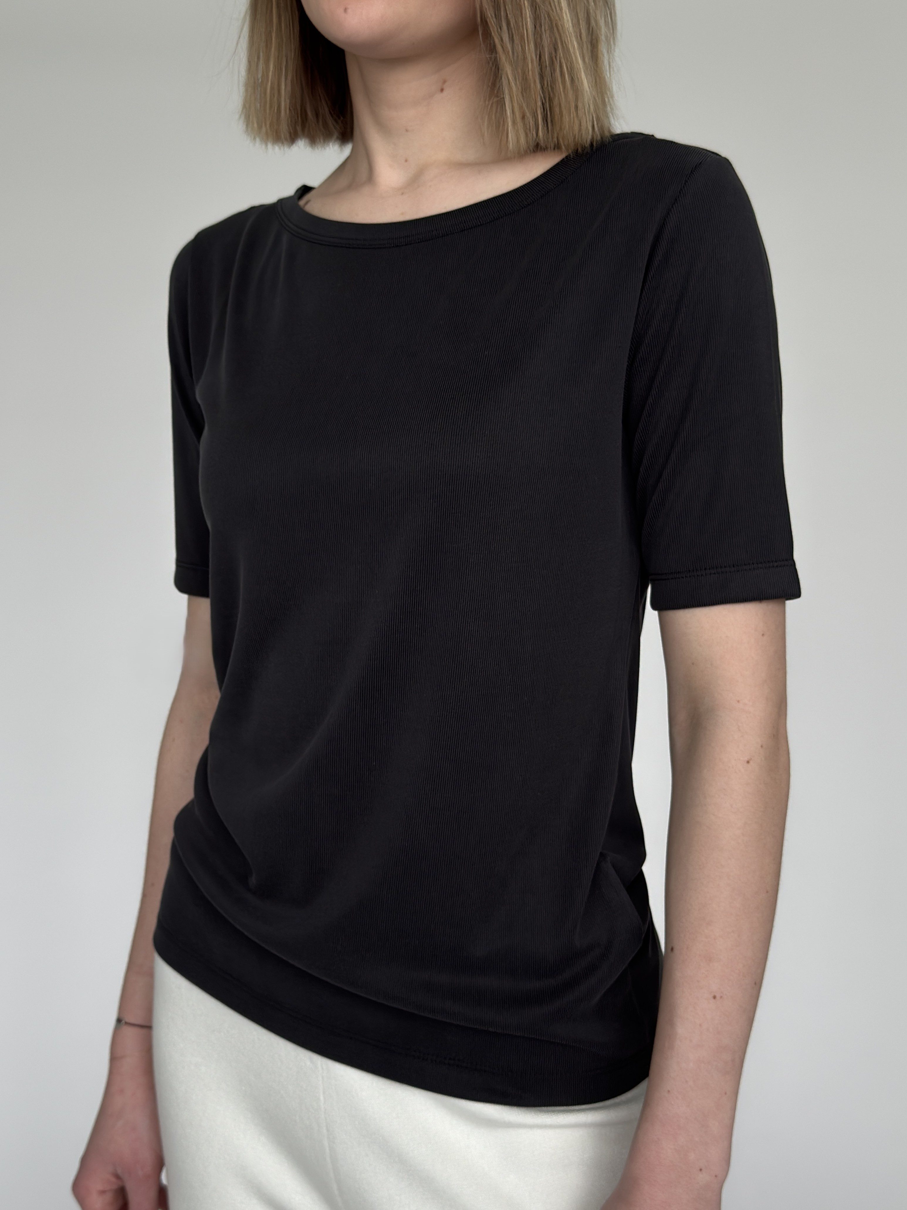 Zuckerwatte T-Shirt modisches Rundhalsshirt, Rippoptik, weiche günstig online kaufen