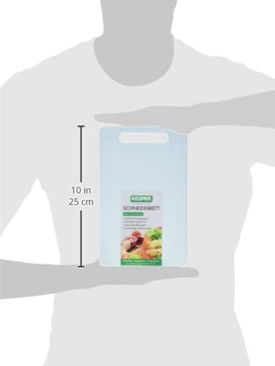Kesper Schneidebrett Kunststoff Schneidebrett mit Griff 24 x 15 cm, hellblau, (1-St)