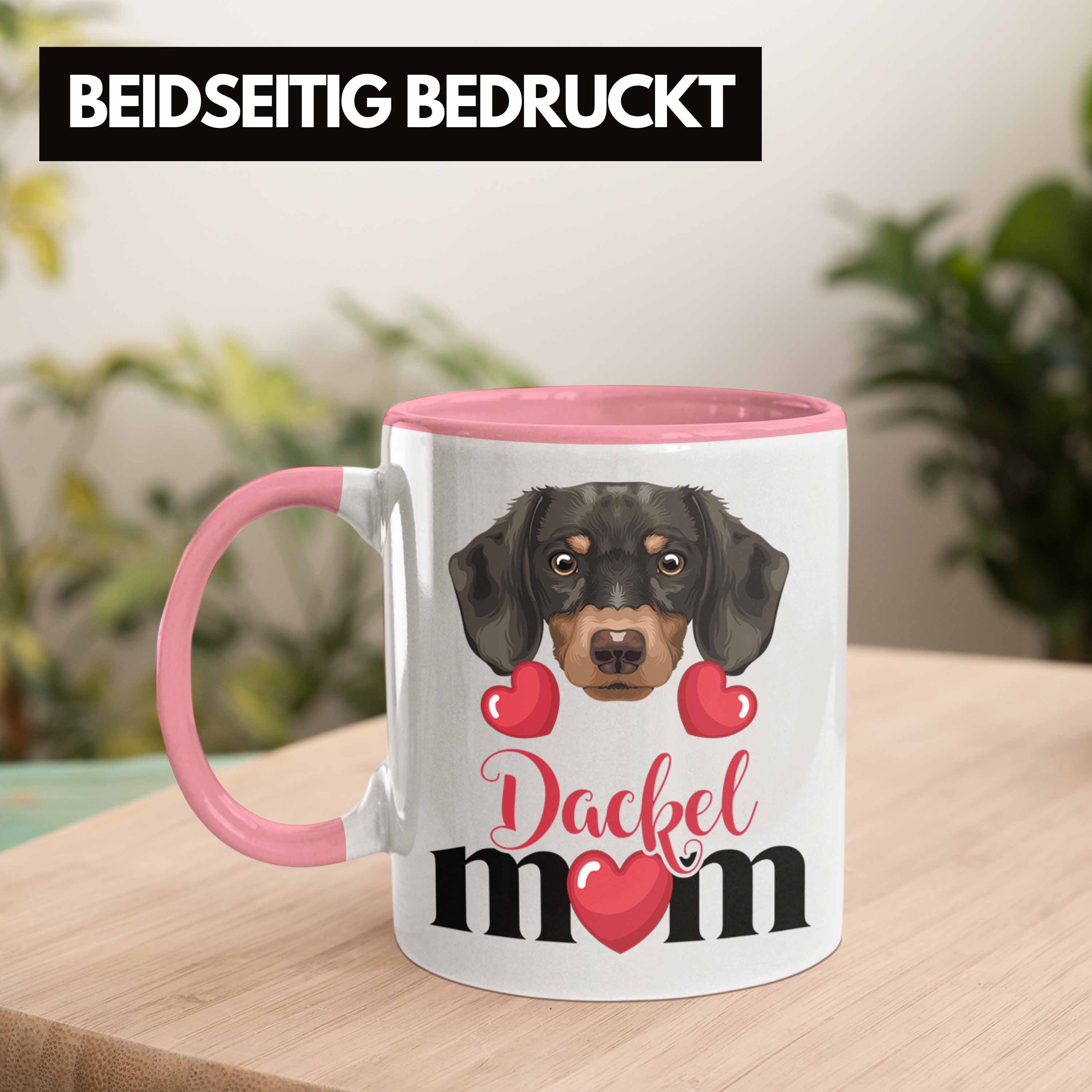 Mom Mama Trendation Dackel D Lustiger Spruch Besitzer Geschenk Geschenkidee Tasse Rosa Tasse