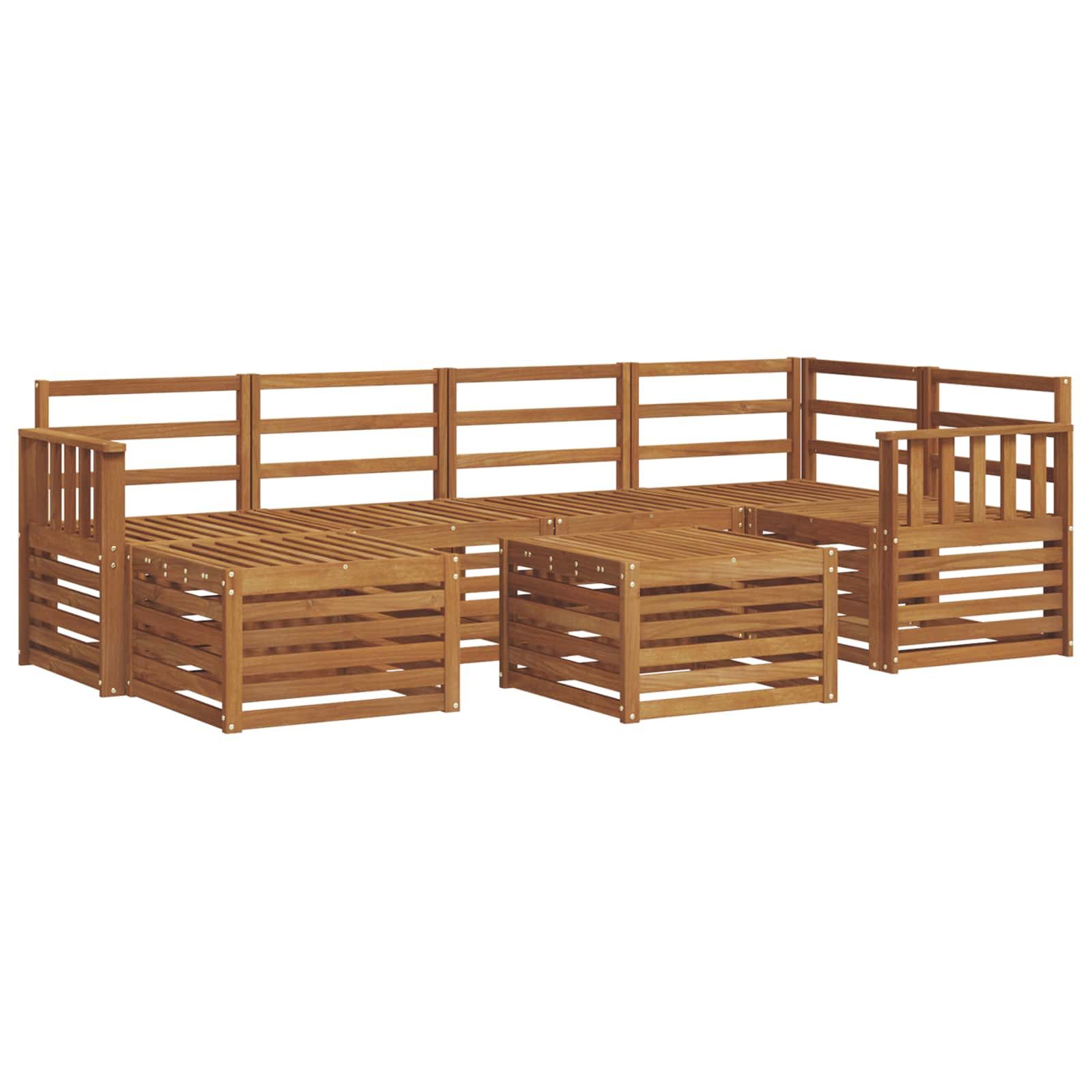 vidaXL Gartenlounge-Set Outdoor-Sofagarnitur 7 Stk. Natur Polyester, (7-tlg)