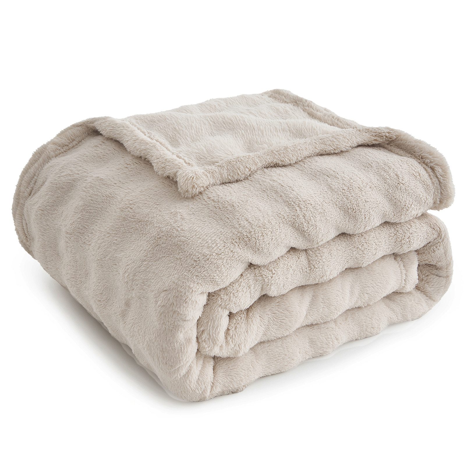 Wohndecke Kuscheldecke 150x200 weiß, Fleecedecke weich, Topfinel, dicke Dec günstig online kaufen