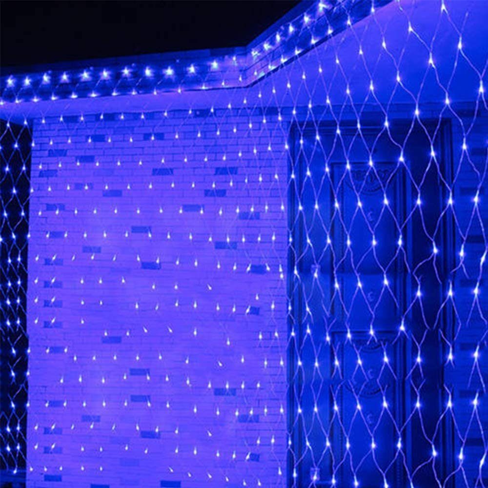 120/144/200/320/672LED LED-Lichternetz Memory Blau LED-Lichtervorhang, Wasser LED-Lichtnetz,LED-Lichterkette,LED mit MUPOO Dekolicht 8 Modi IP44