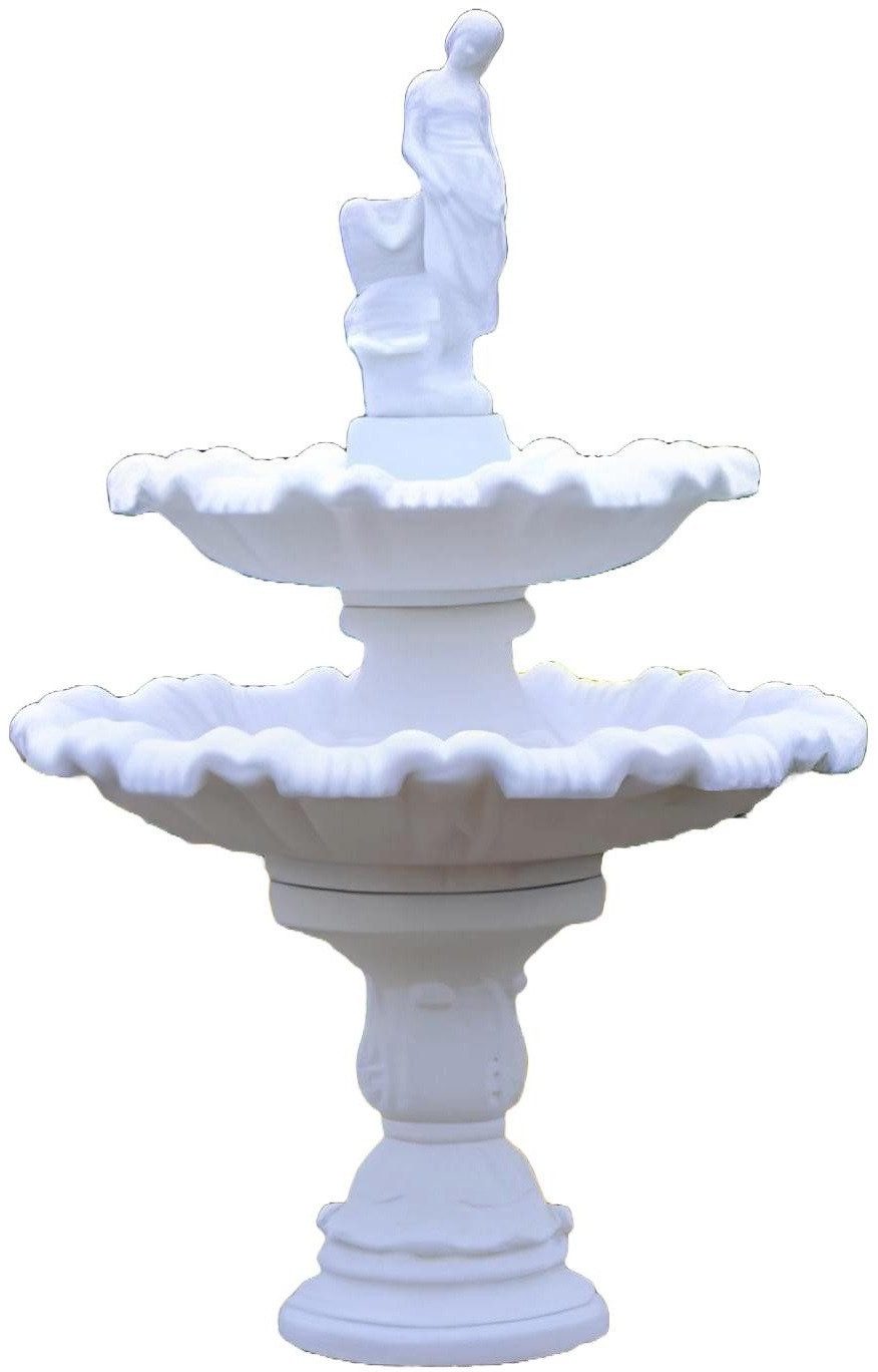 Xlmoebel Gartenbrunnen Zierbrunnen mit Figur und Teich, dekorativ aus hochwertigem Material, (Artikel SELENE AMANDA 1), Hergestellt in Europa