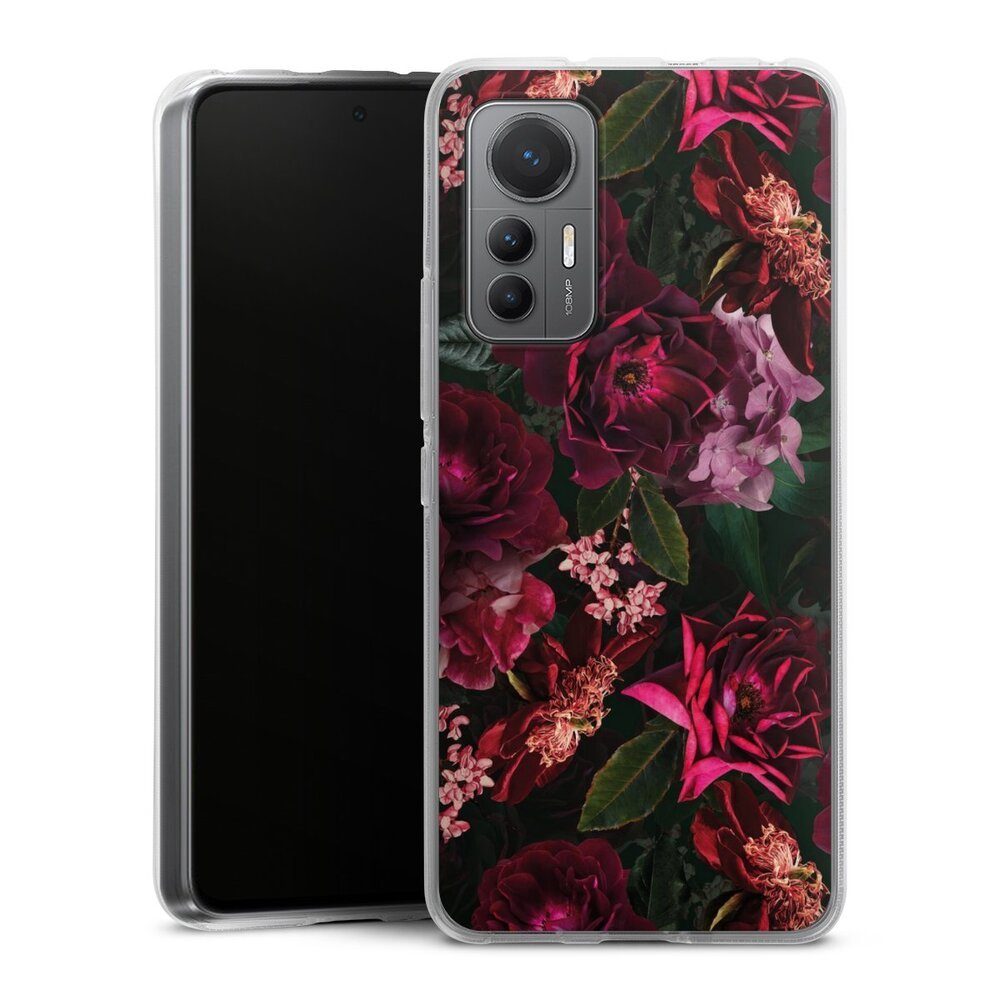 DeinDesign Handyhülle Rose Blumen Blüte Dark Red and Pink Flowers, Xiaomi 12 Lite 5G Silikon Hülle Bumper Case Handy Schutzhülle