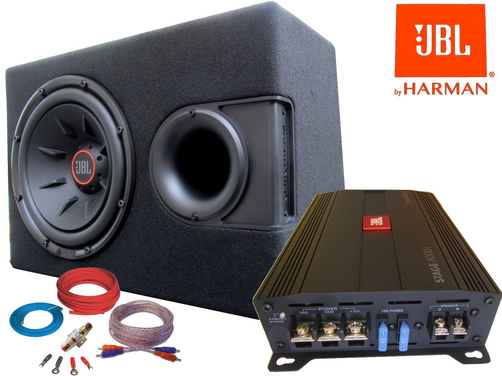 DSX JBL Kabelset Subwoofer 1700 Watt Auto-Subwoofer Verstärker Basspaket Set