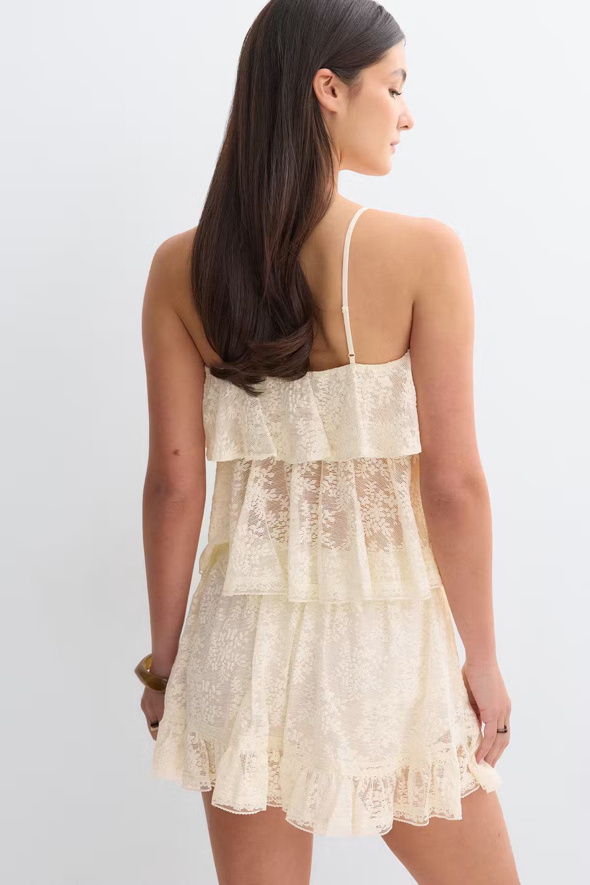 Gina Tricot Spitzentop Lace frill singlet - Spitzentop - Top Damen