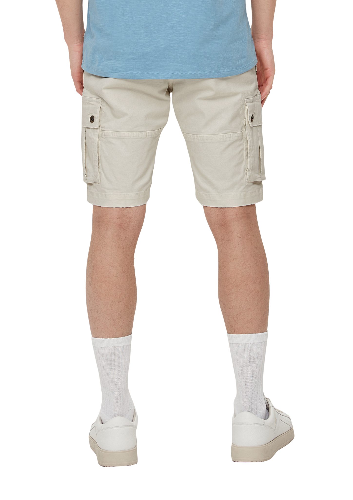 im & Cargo-Style Waschung Shorts helles QS Bermuda John: Hose beige