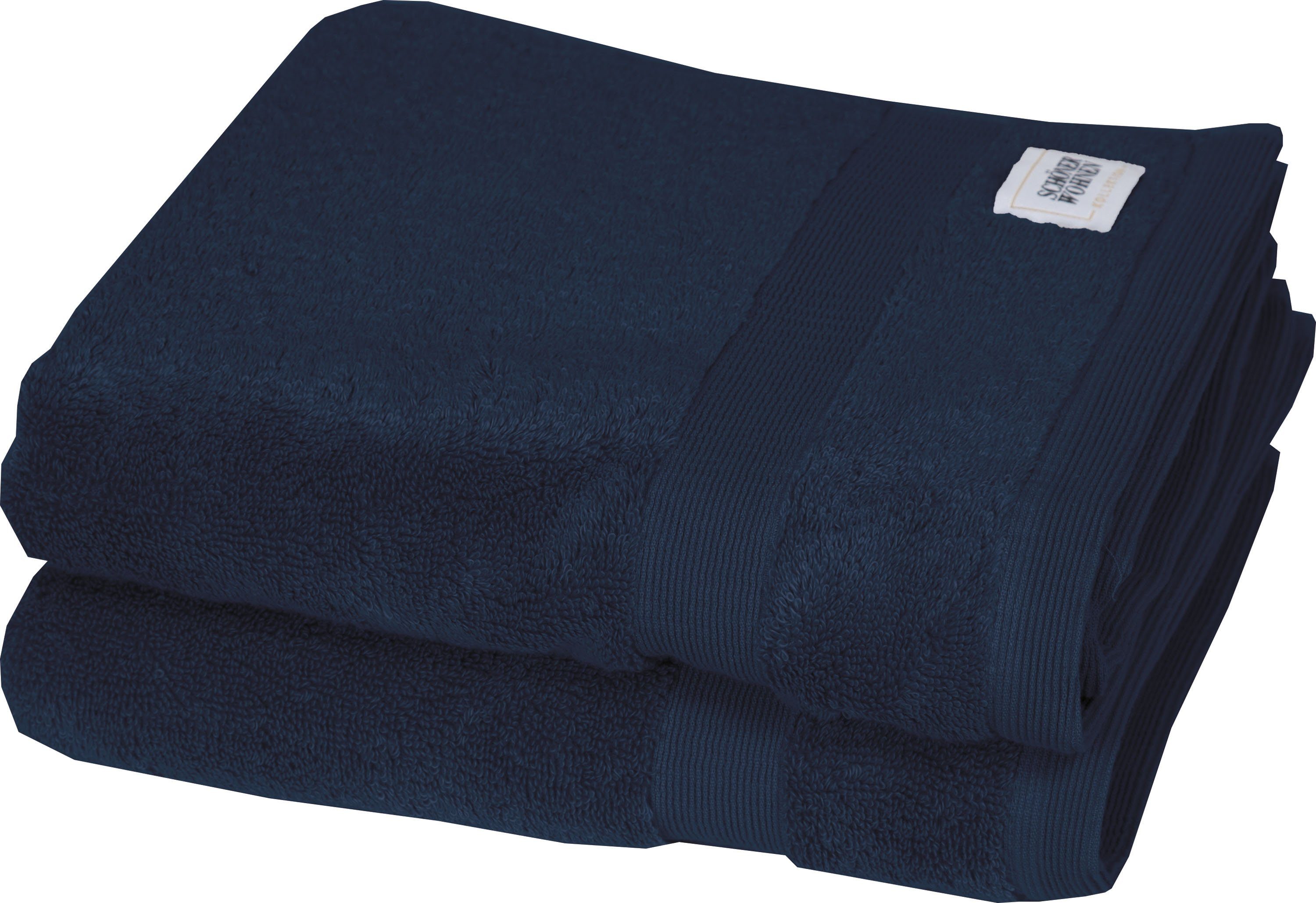 Cuddly, WOHNEN-Kollektion Airtouch-Qualität Handtücher (2-St), trocknende schnell SCHÖNER Frottier marine