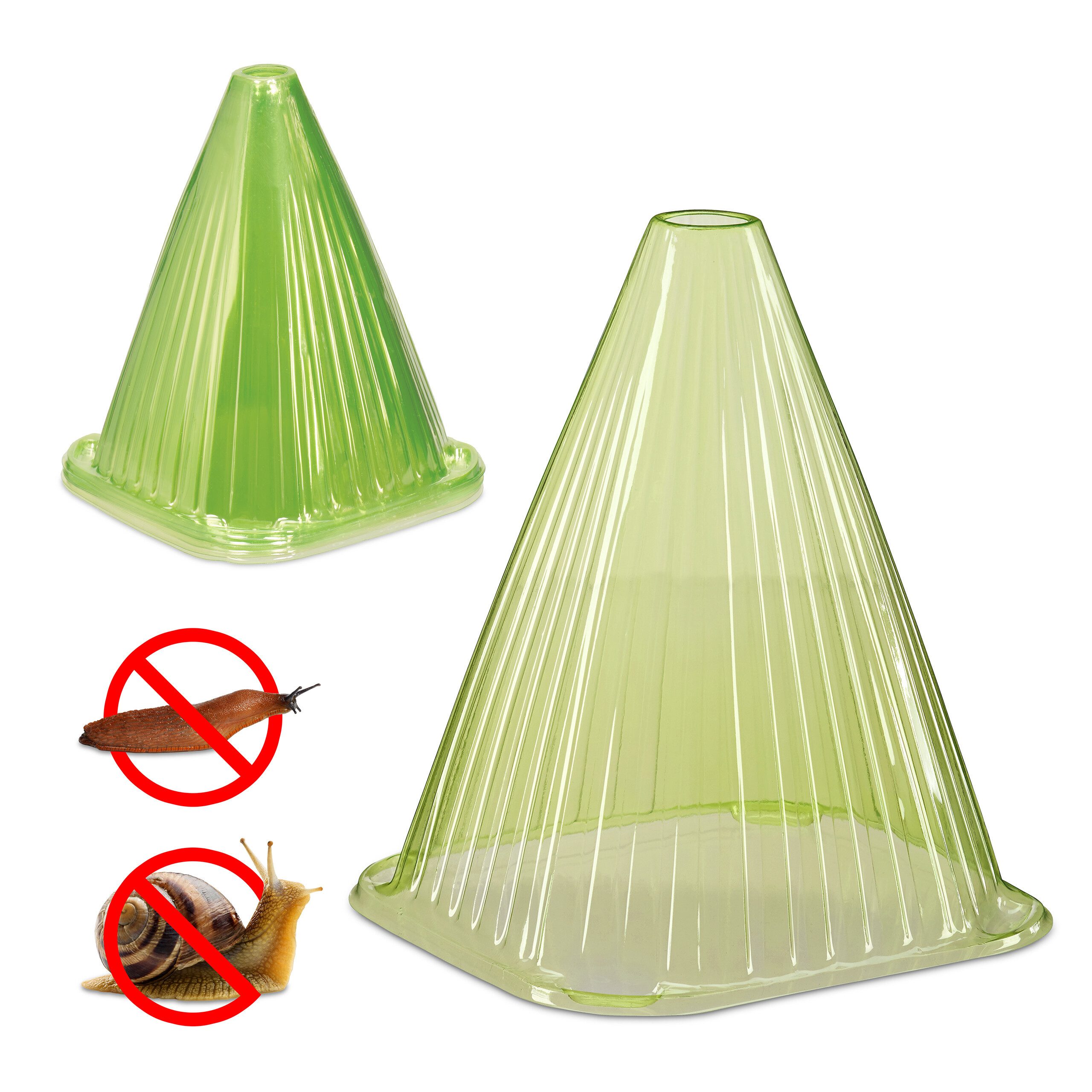 relaxdays Pflanzenschutzdach Pflanzenhut Schnecken im Set, 12er Pack